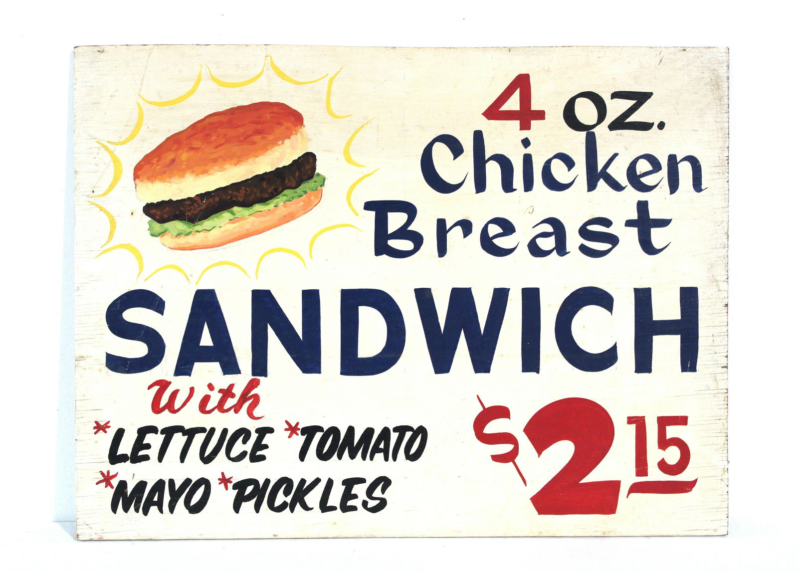 Chicken Sandwich Wooden Carnival / Amusement Park Sign (1 of 2)