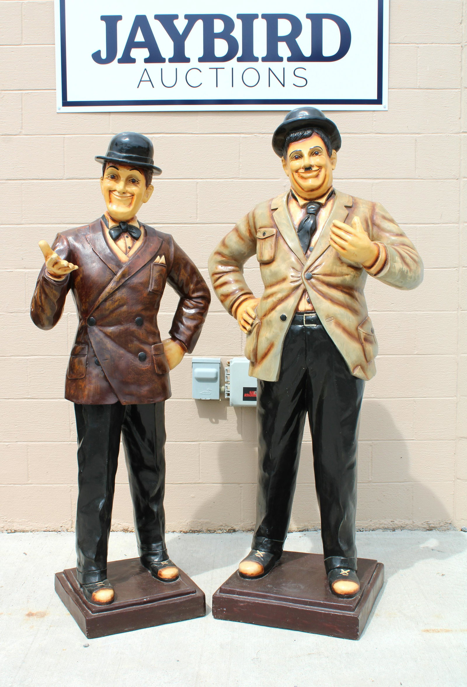 Lifesize Laurel & Hardy Fiberglass Figures (1 of 2)