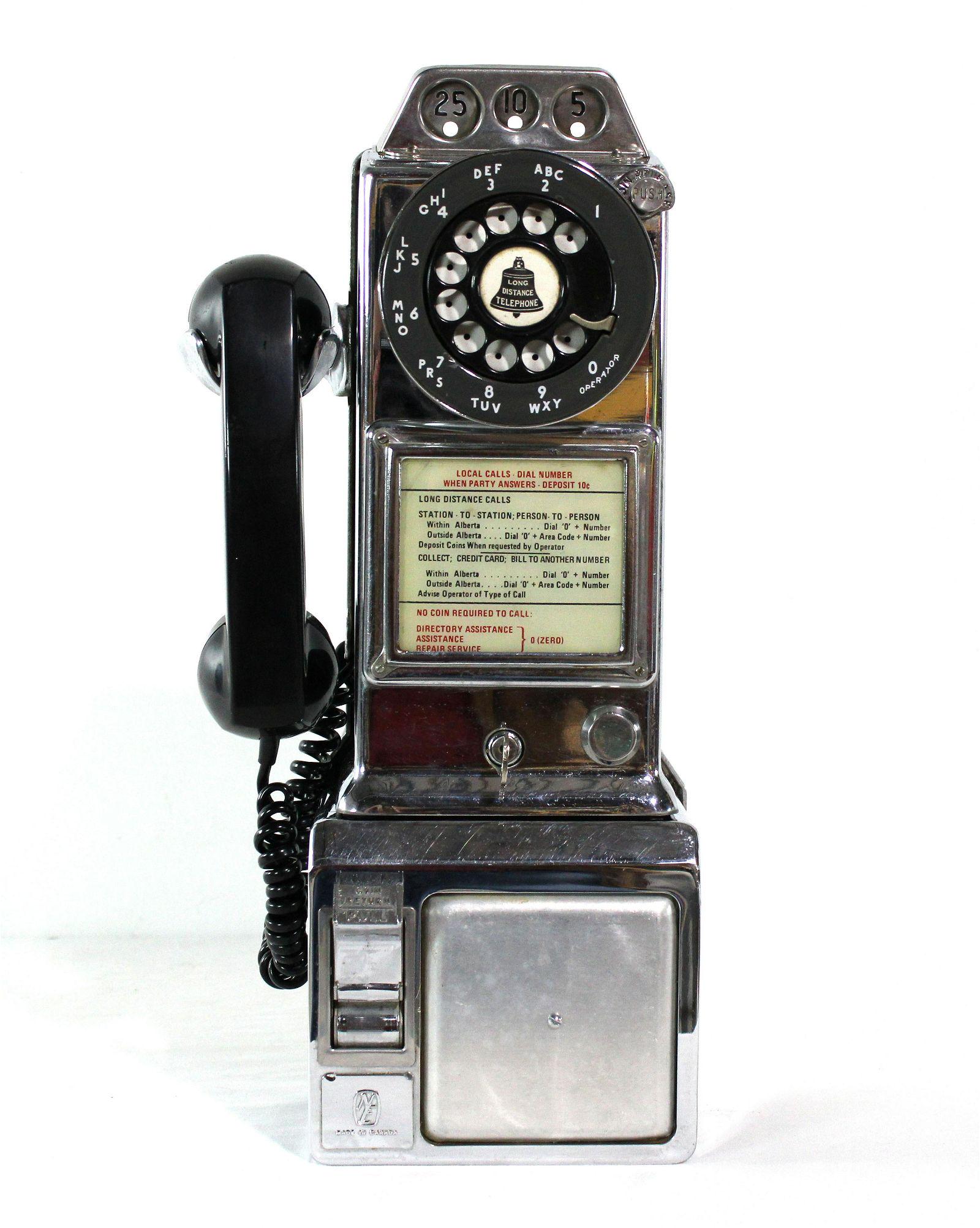 Northern Electric Chrome Dial Pay Phone, 1960-70s (1 of 3)
