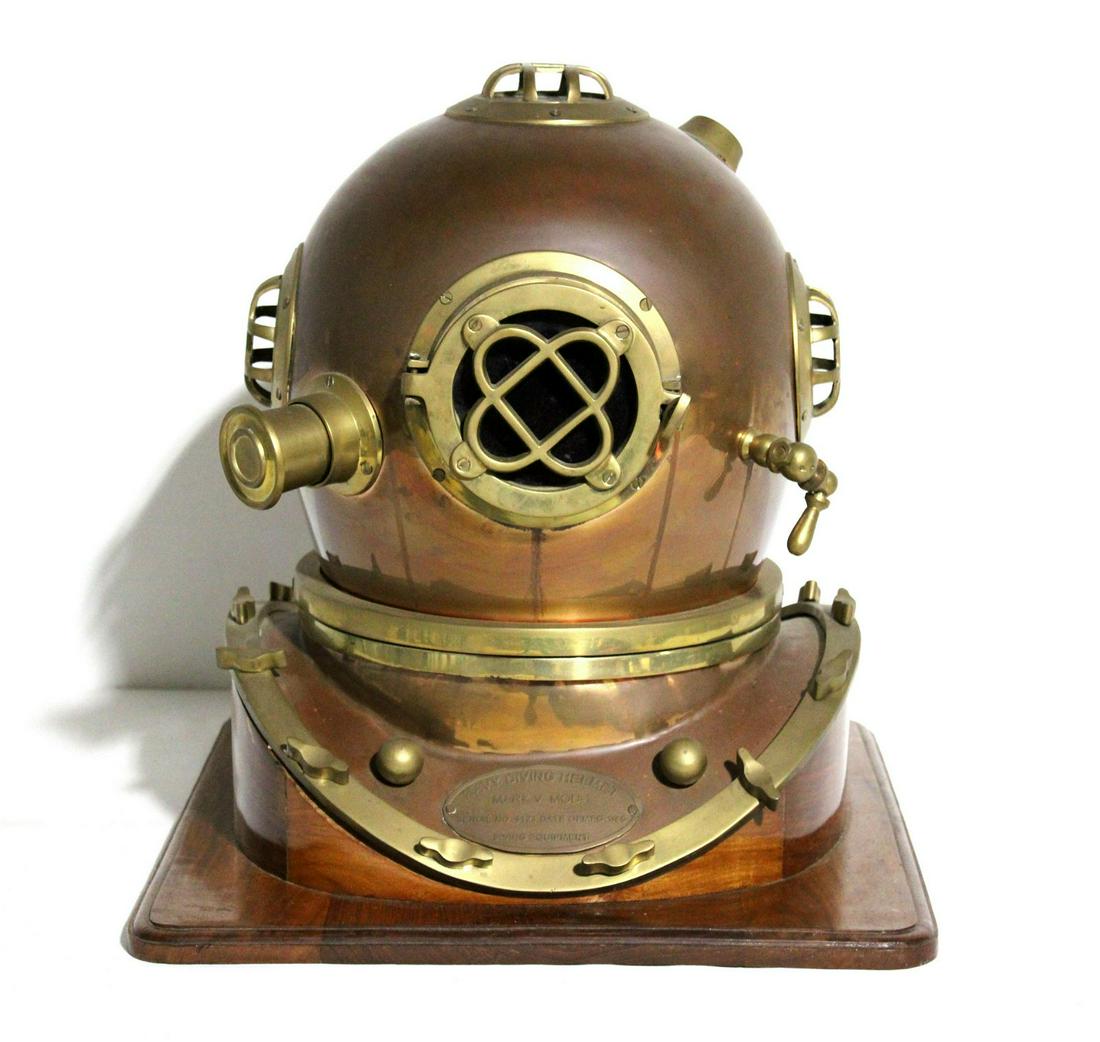 Deep Sea Navy Diving Helmet on Walnut Base (1 of 5)