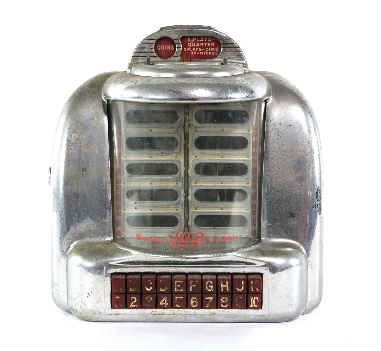 Seeburg 3W1 Coin Operated Wallbox: Seeburg 3W1 Coin Operated Wallbox. This item requires third party shipping or pickup arrangements to be made. Dimensions: 13 x 13 x 6