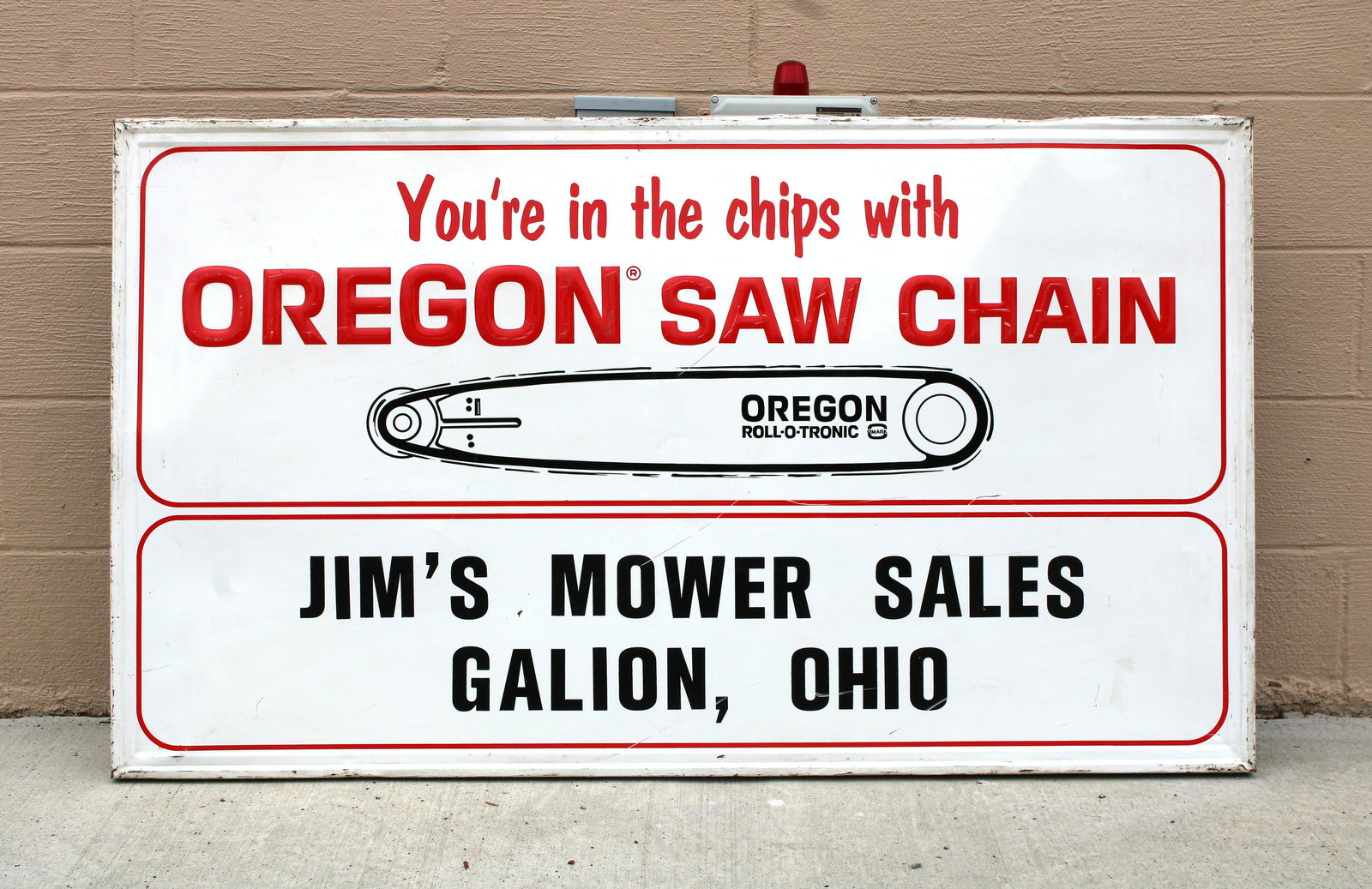 Oregon Chain Saw Advertising Store Sign (1 of 2)