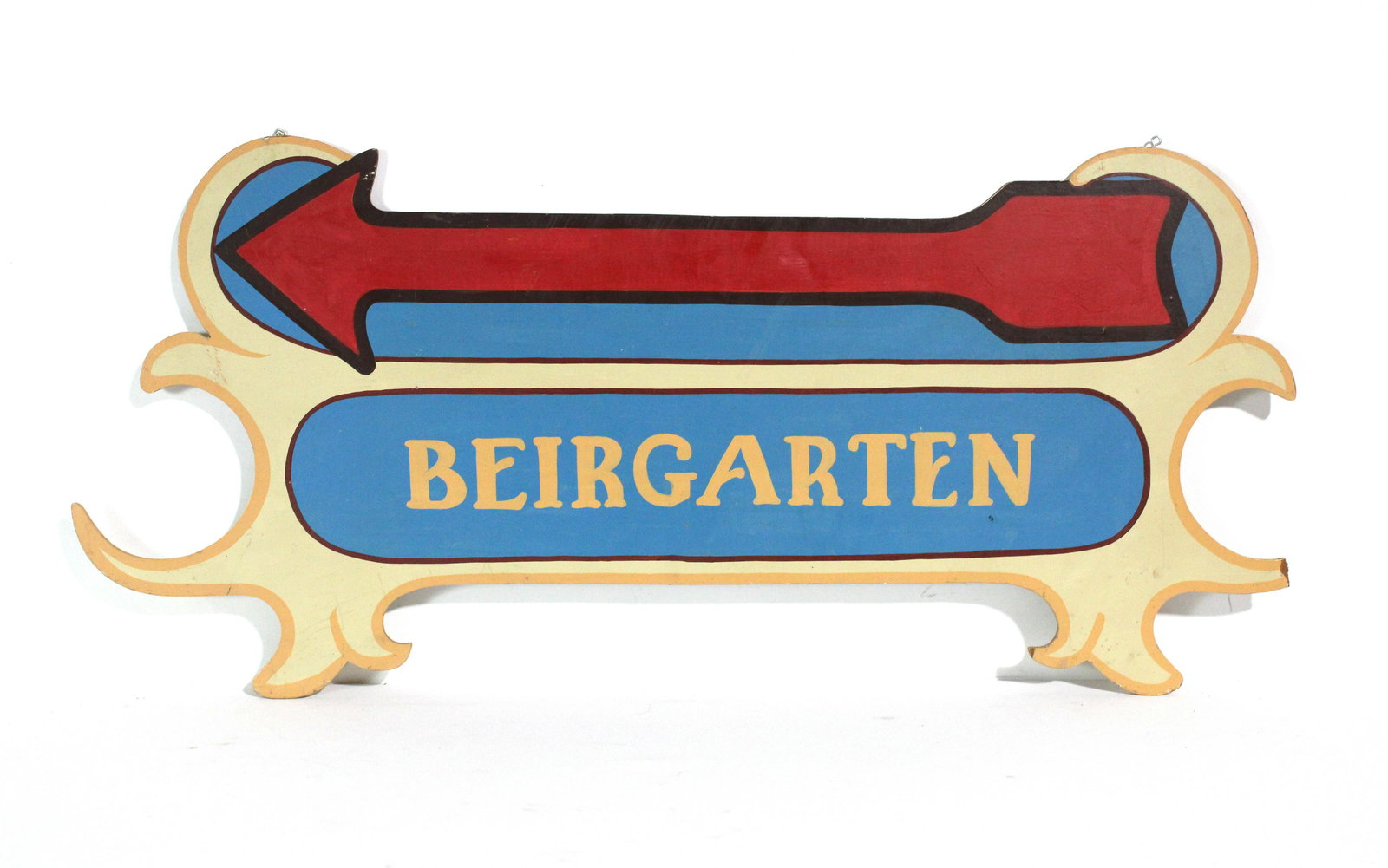 Beer Garden "Beirgarten" DS Painted Sign, Possibly Busch Gardens (1 of 2)