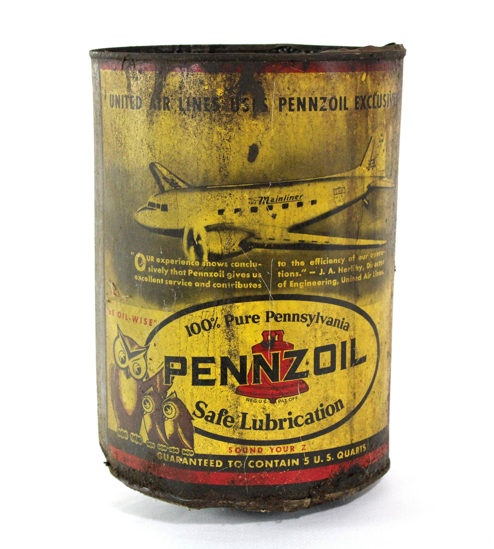 Pennzoil Can Feat. United Air Lines Mainliner Airplane (1 of 4)