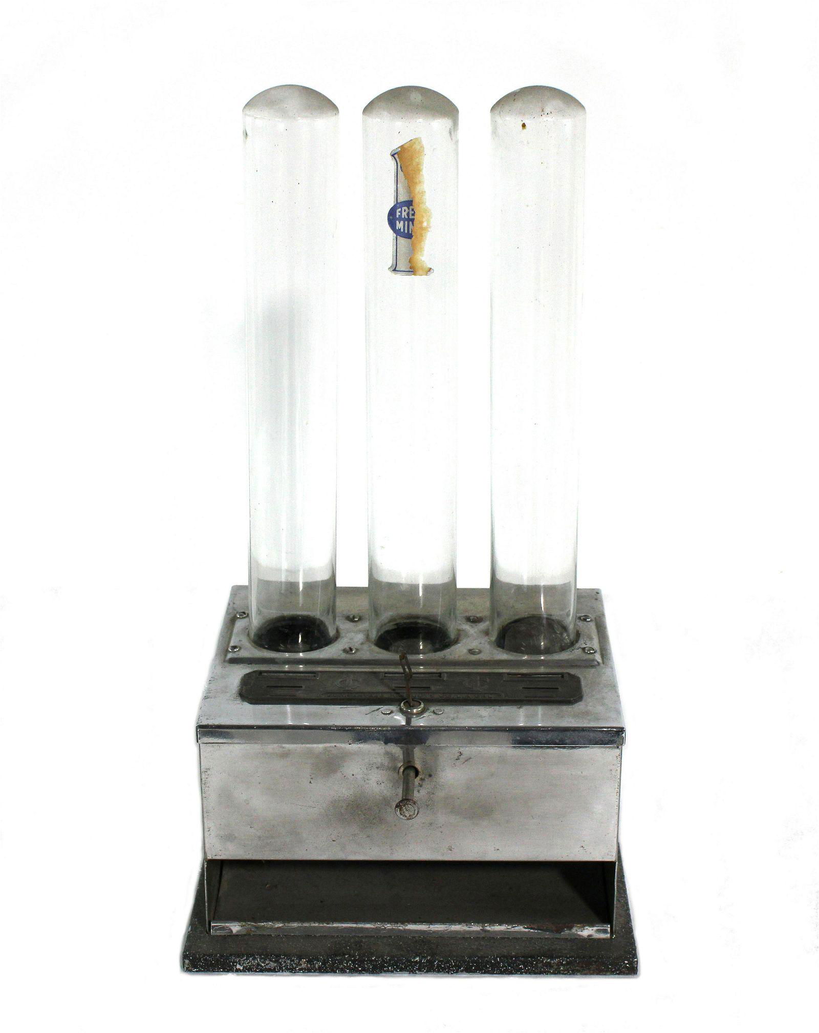 Three Column Coin Op Mint Vendor, 1930s (1 of 3)