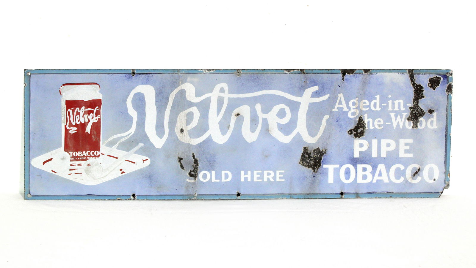 Porcelain Velvet Tobacco Sign, 1920s (1 of 2)