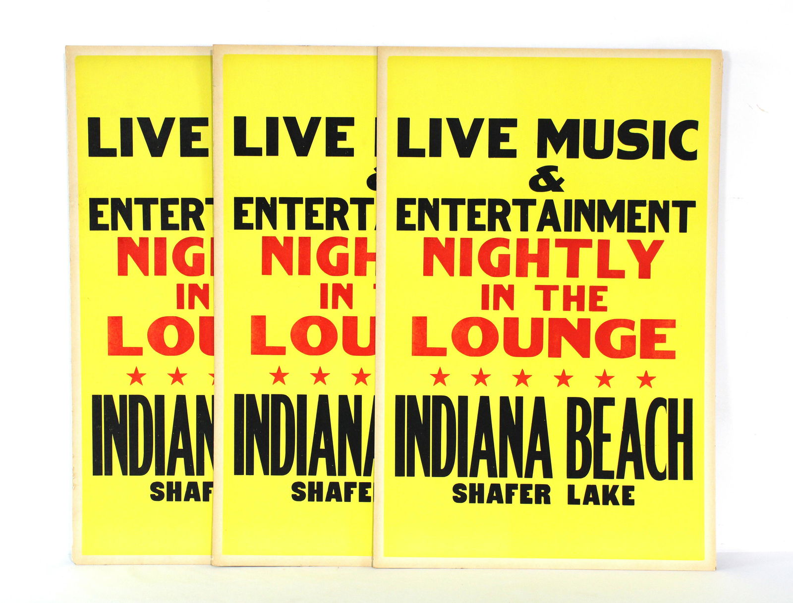 New Old Stock Indiana Beach Cardboard Live Music Poster (1 of 1)