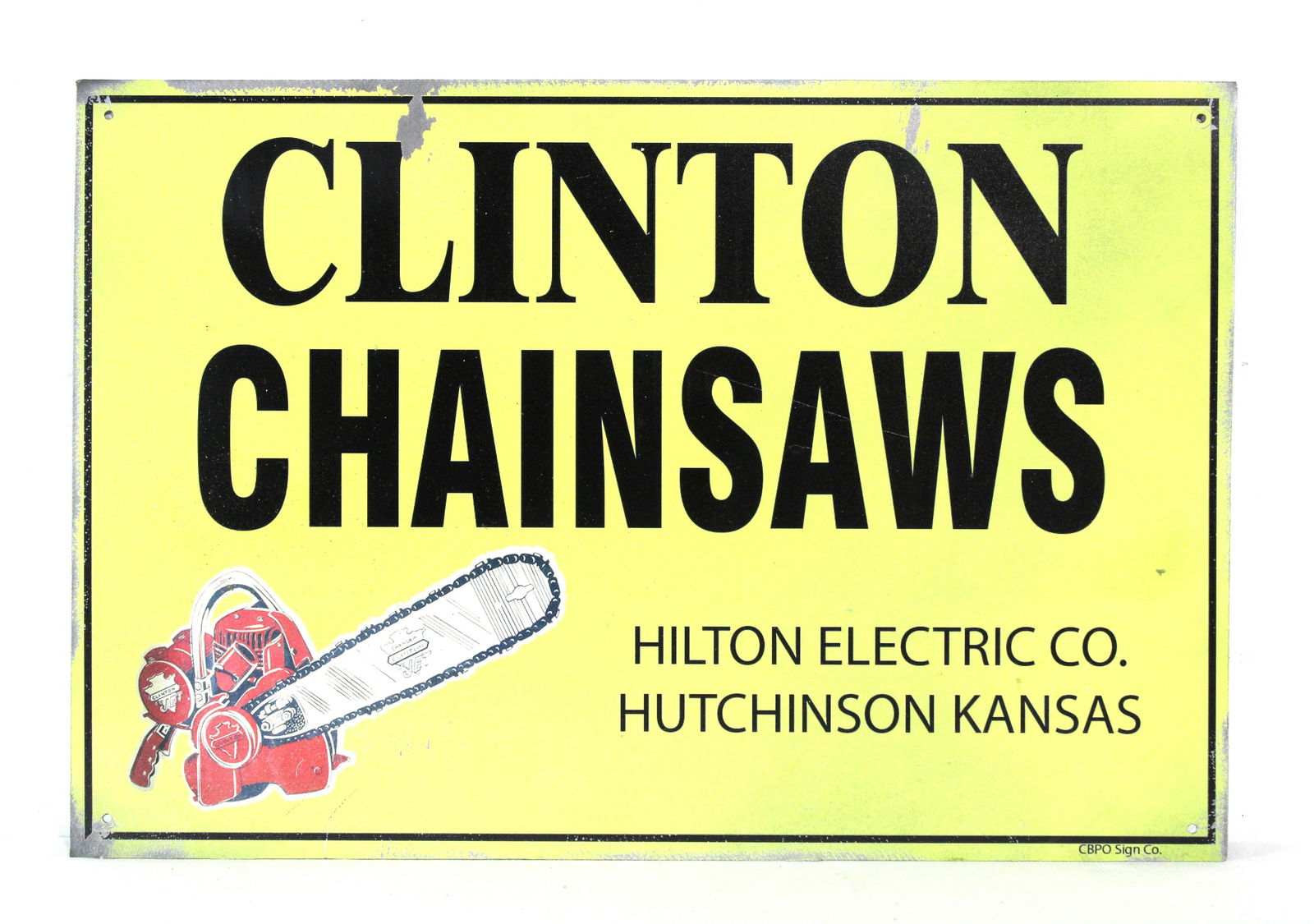 Clinton Chainsaw Metal Sign (1 of 1)