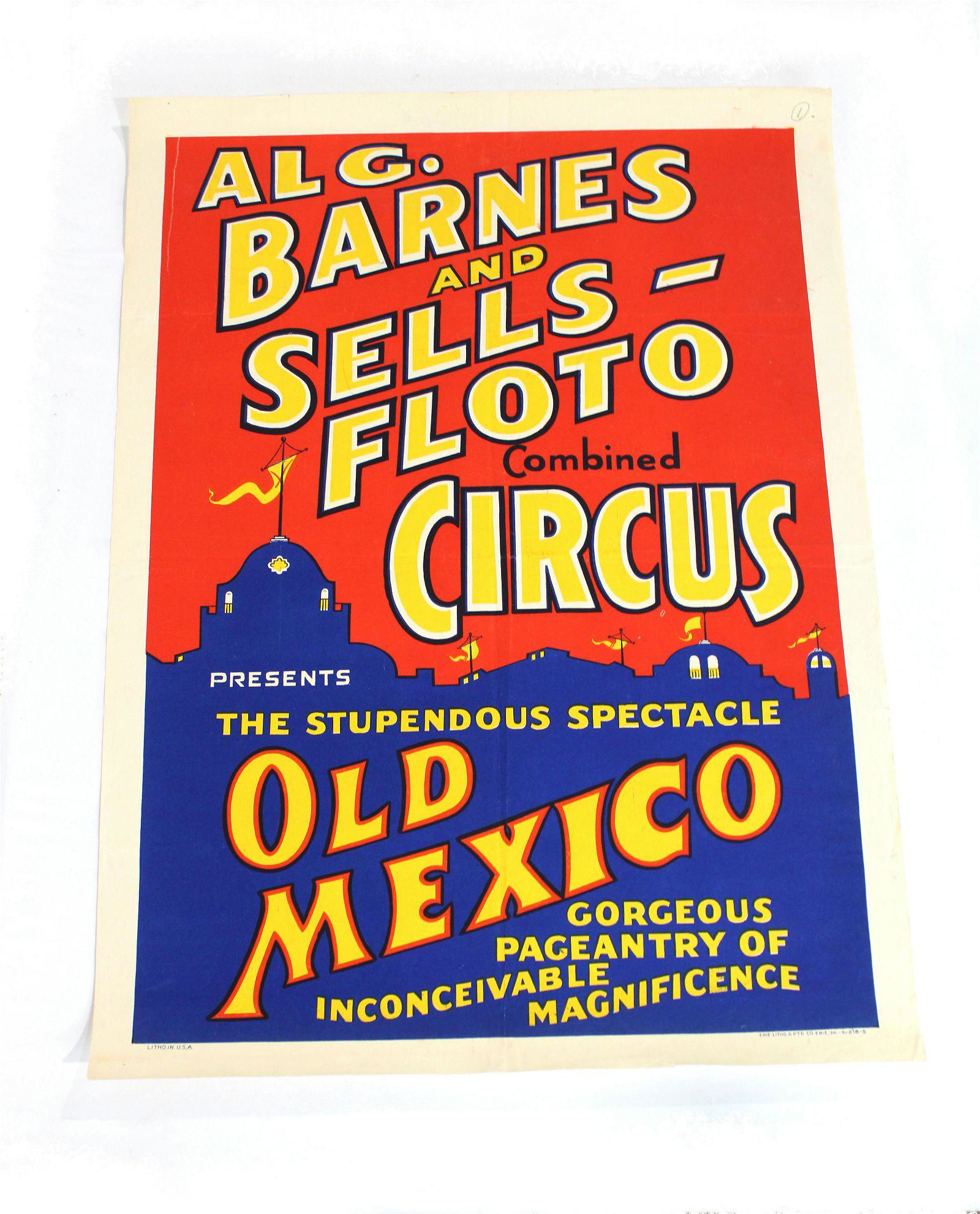 Al G. Barnes and Sells-Floto Circus Poster "Old Mexico" (1 of 3)