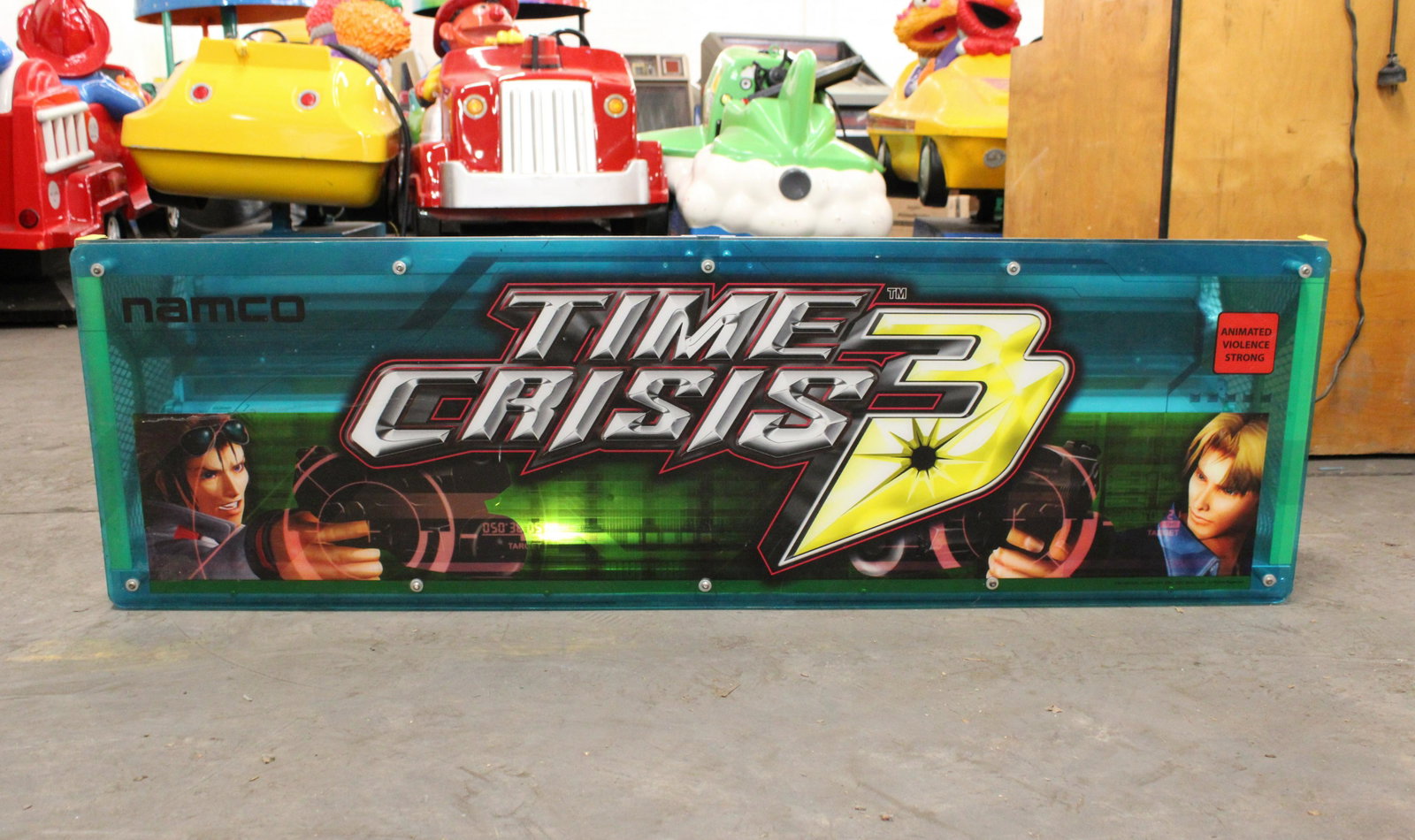 Time Crisis 3 Arcade Header: Time Crisis 3 Arcade Header. As found.