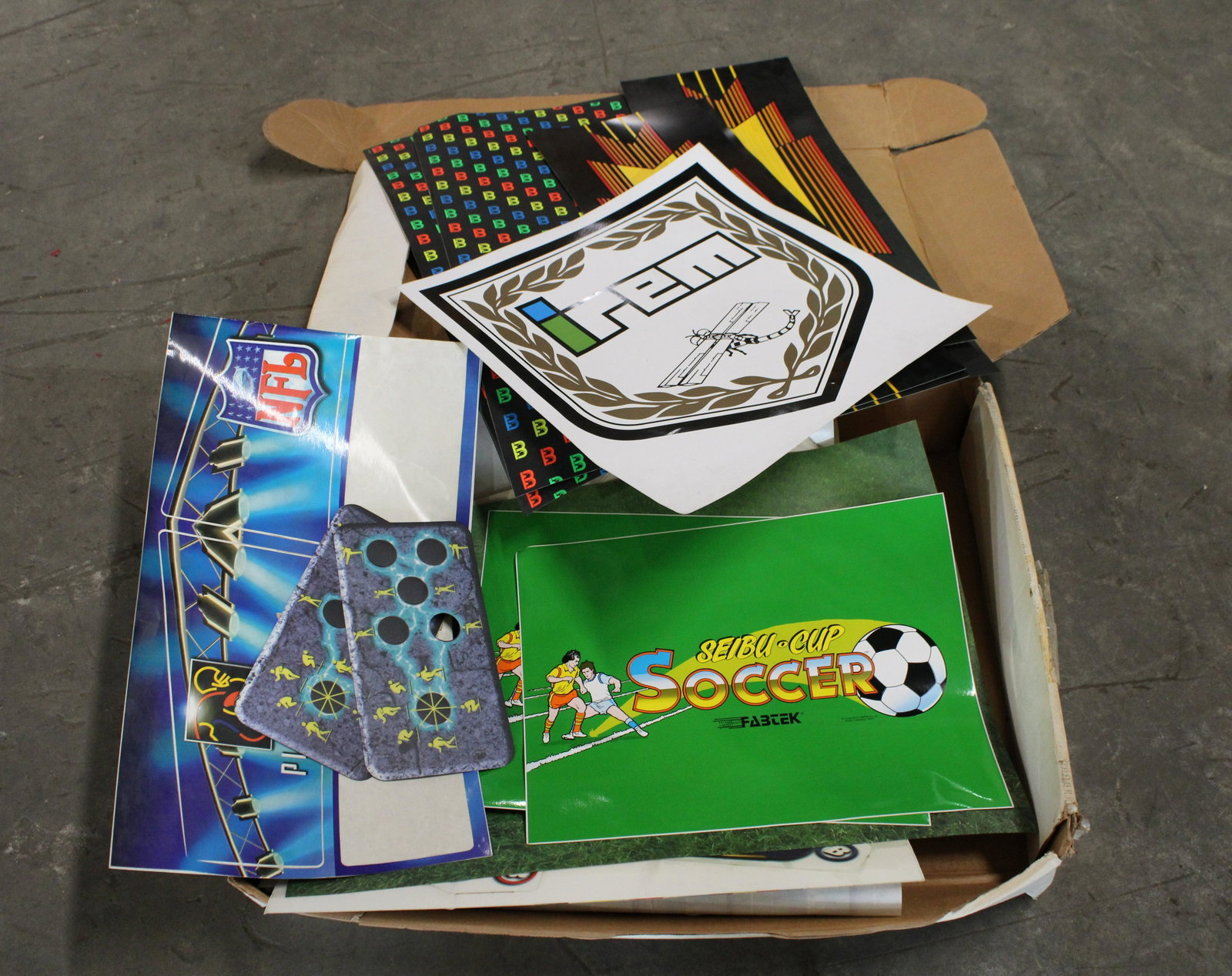 NOS Arcade Game Side Art, Box Lot: NOS Arcade Game Side Art, Box Lot. Never used.