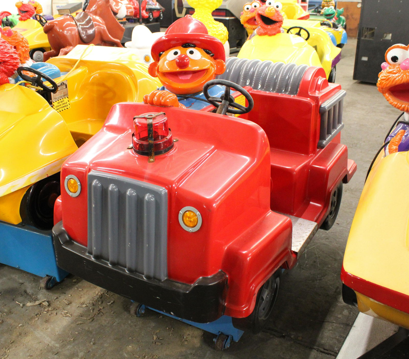 Bert and Ernie Sesame Street Fire Truck Coin Op Ride: Bert and Ernie Sesame Street Fire Truck Coin Op Ride. Untested for parts or repair.