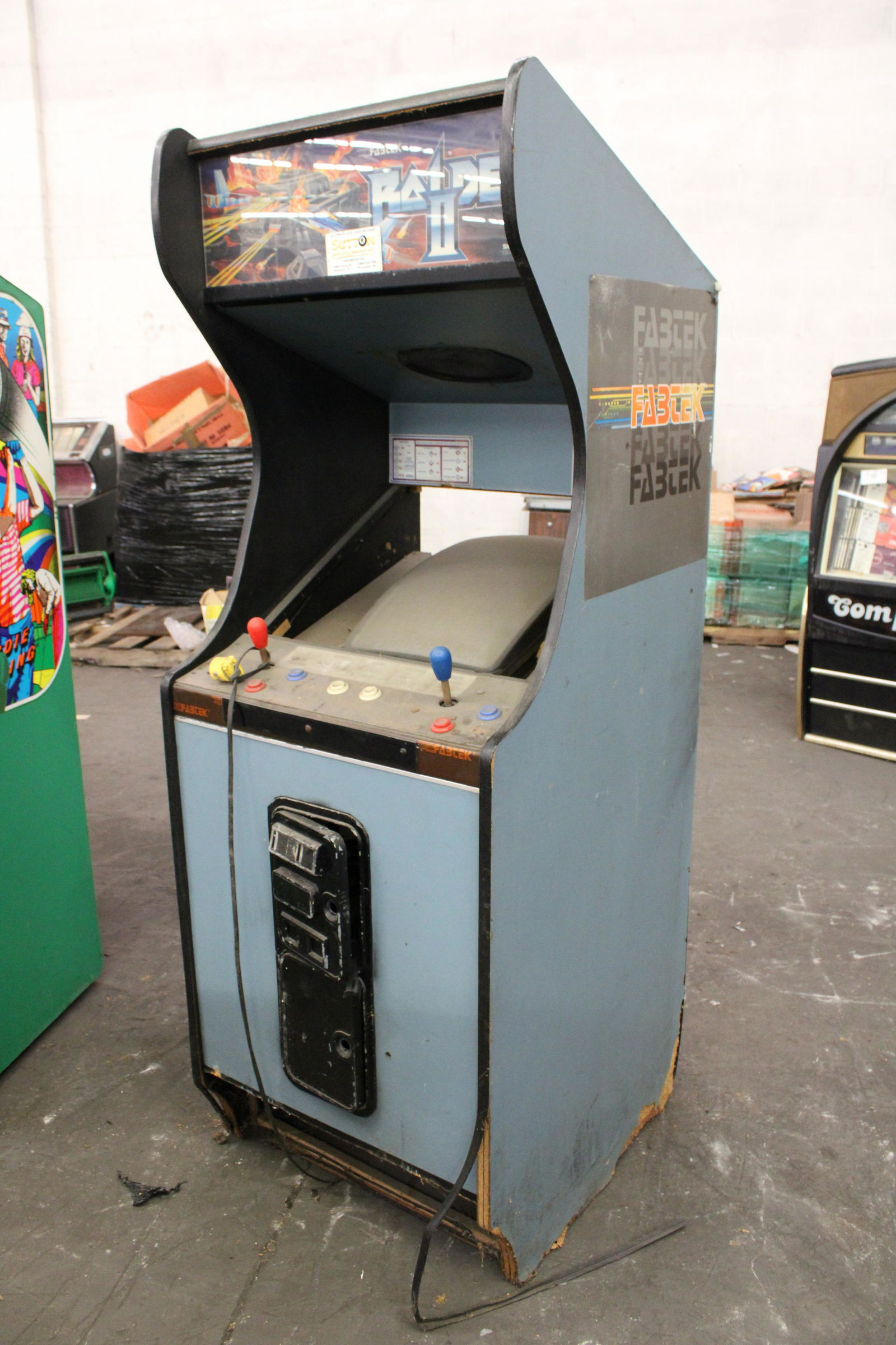 Raiden 2 Arcade Machine: Silver Strike Arcade Control Panel. Rough cabinet, as found for parts.