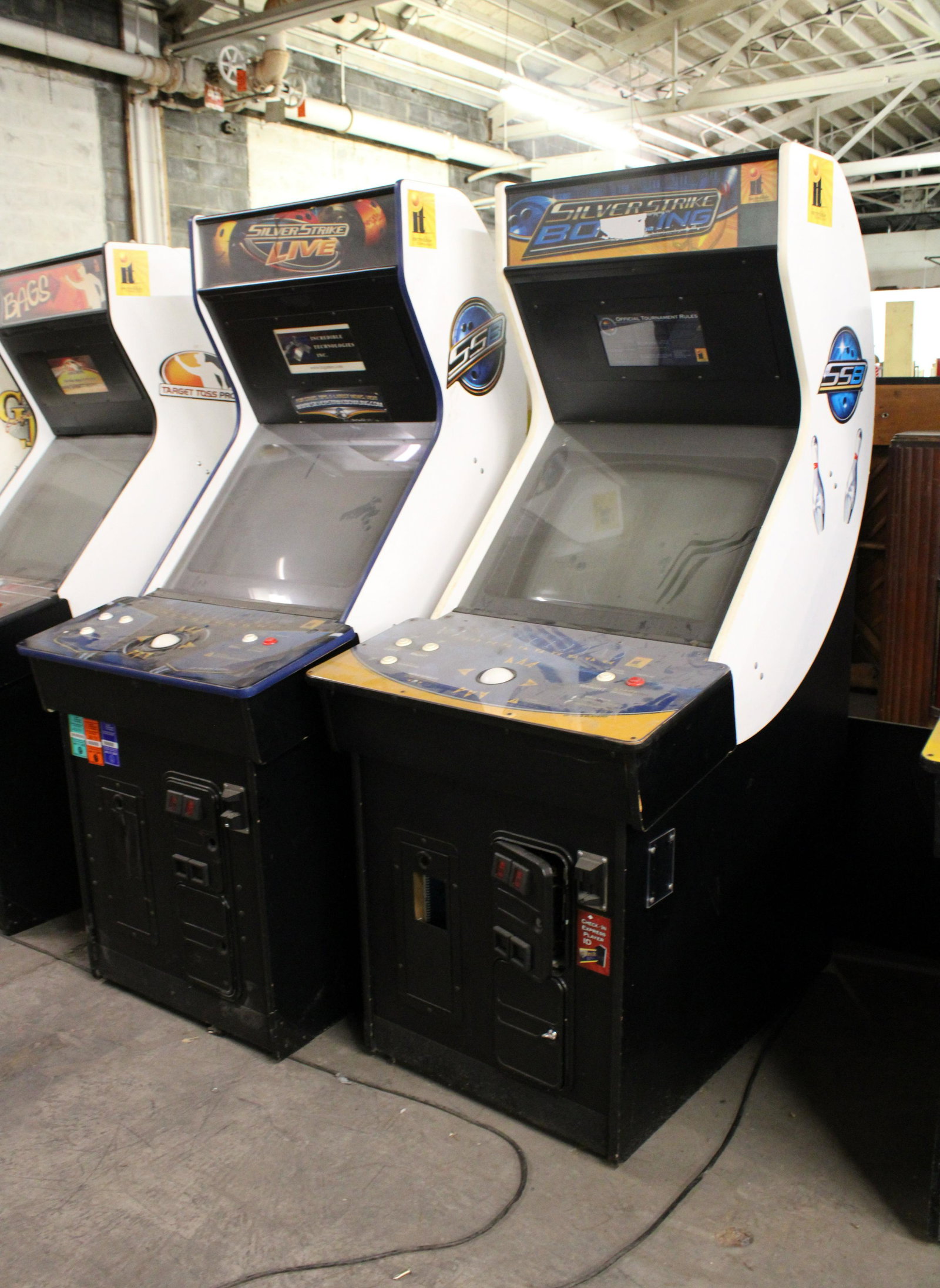 Two IT Silver Strike Bowling Arcades: Two IT Silver Strike Bowling Arcades. Missing parts, as found.
