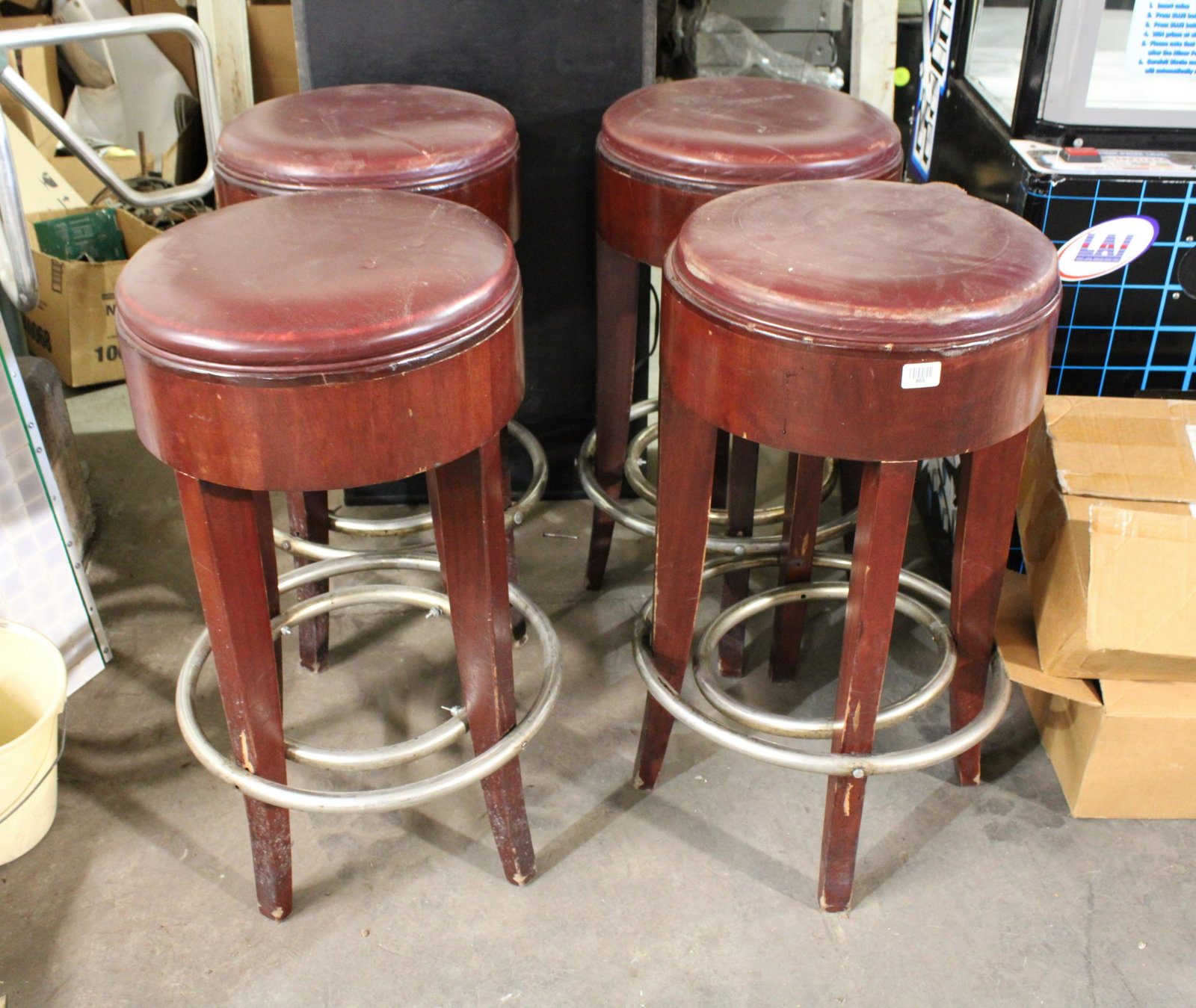Four Vintage Bar Stools: Four Vintage Bar Stools. Stools for bar or arcade machine setup.
