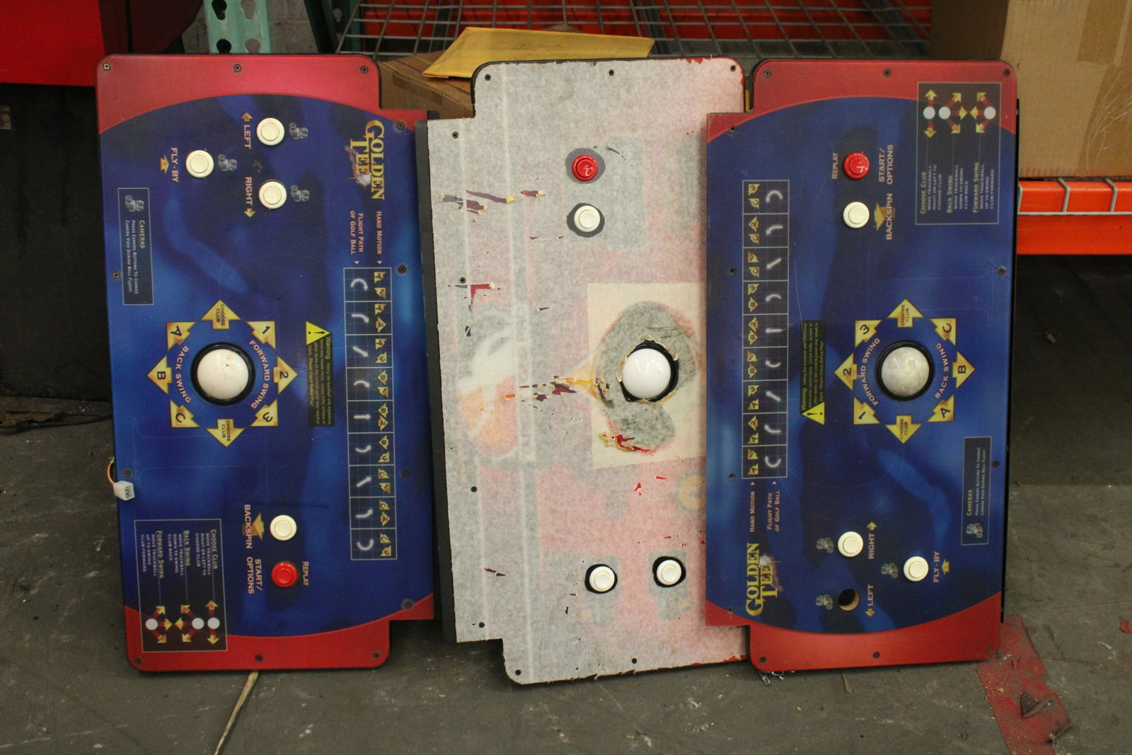 Three Golden Tee Bags Control Panels: Three Golden Tee Bags Control Panels. Good condition.