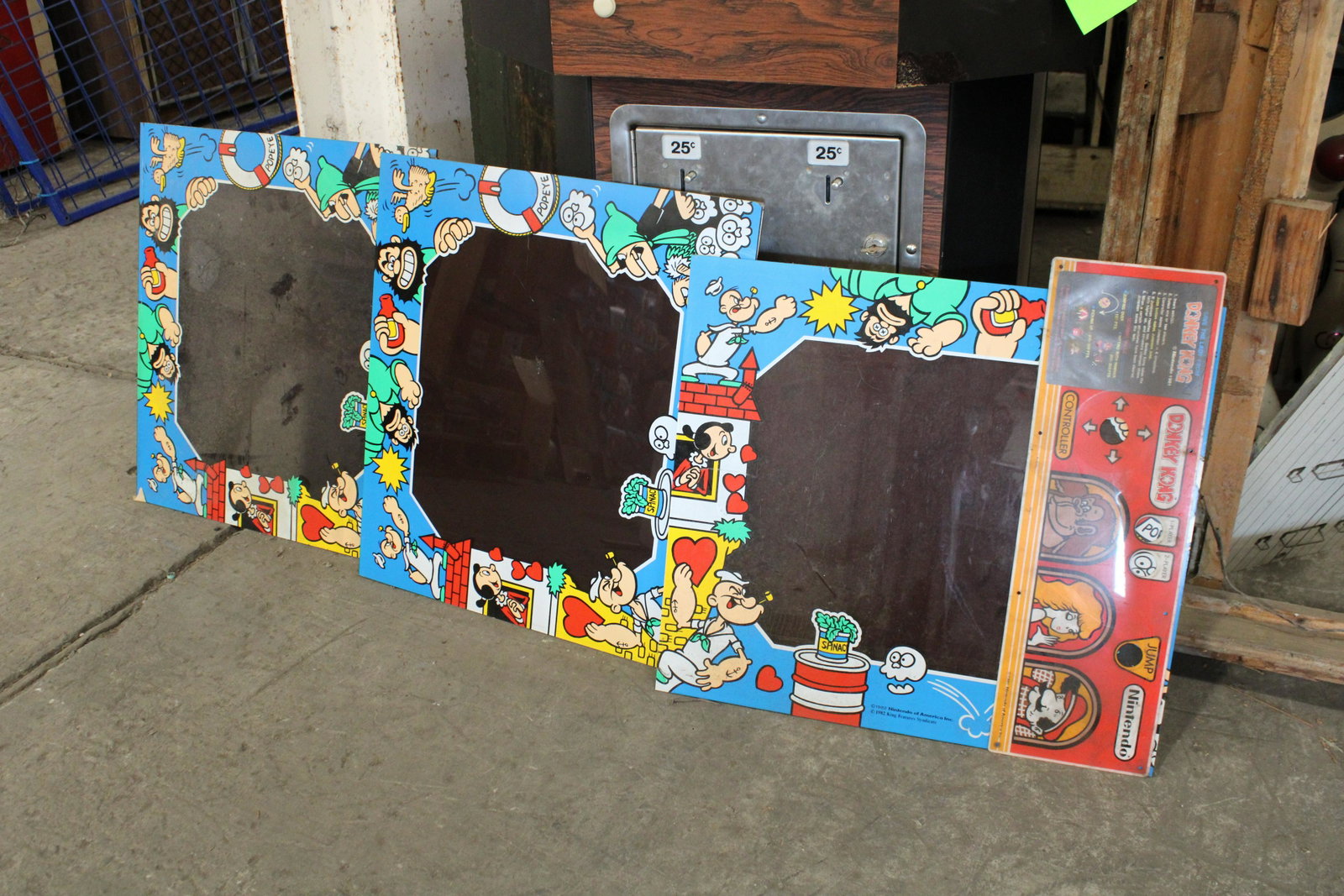 Nintendo Popeye Bezels + Donkey Kong Overlay: Nintendo Popeye Bezels + Donkey Kong Control Panel Overlay. Bezels good, one NOS