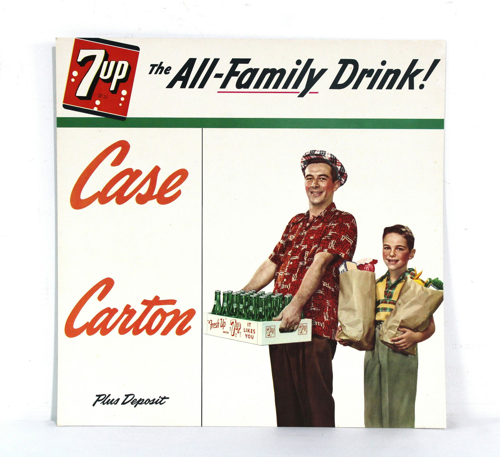 NOS 7-Up Cardboard Store Sign (1 of 1)