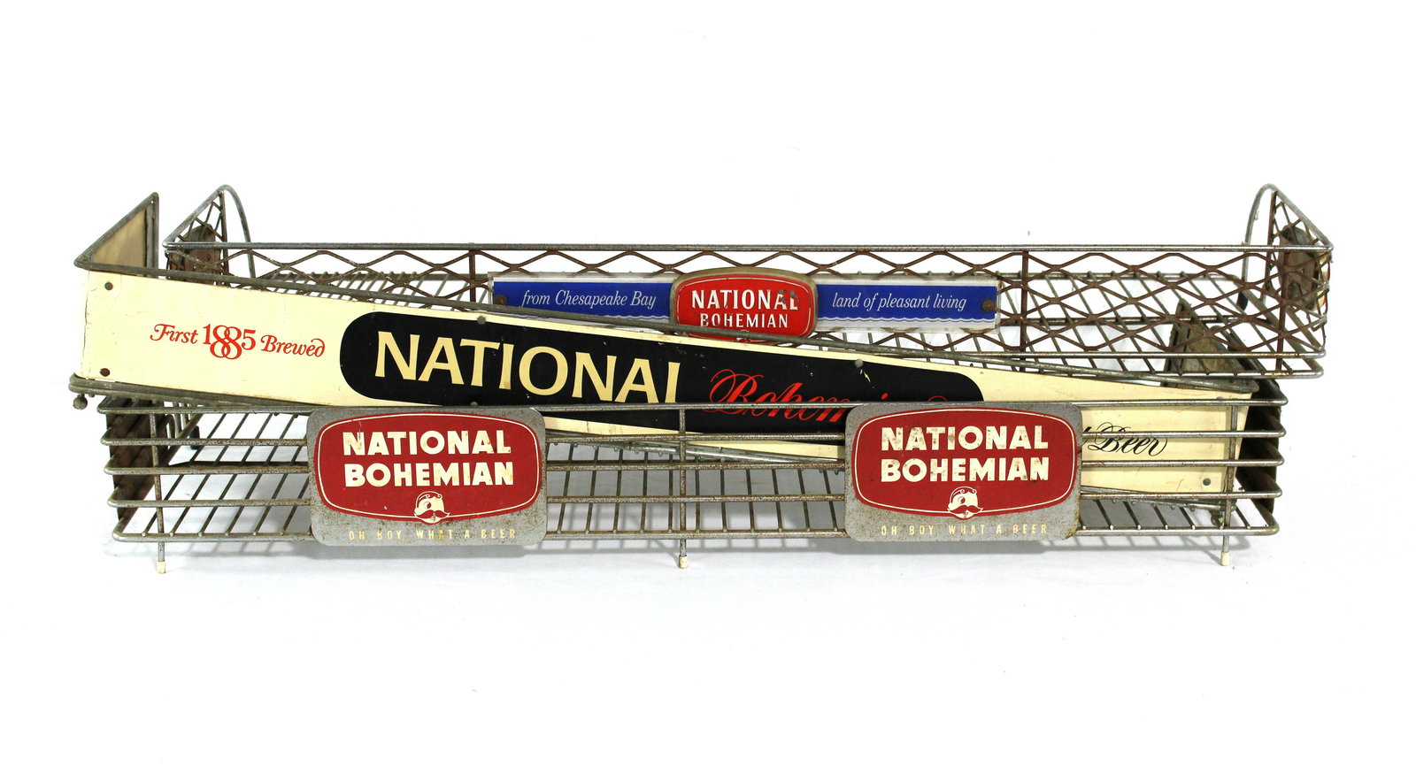 National Bohemian Natty Boh Glass Drying Racks: National Bohemian Natty Boh Glass Drying Racks. Dimensions: 5 x 33 x 12. *Shipping now available via Live Shipping through Live Auctioneers. Please see terms for more details.