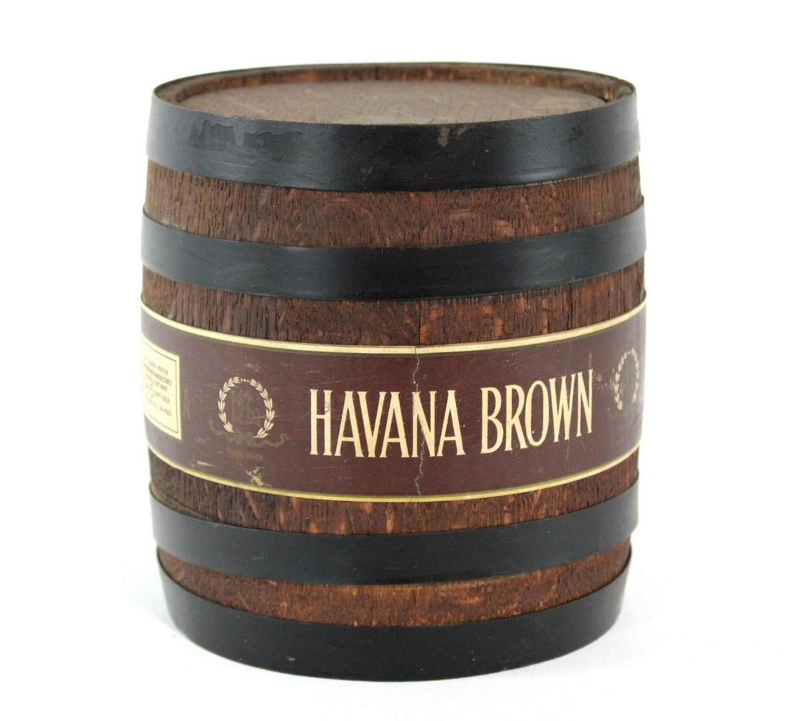 Havana Brown Tobacco Wooden Barrel Display: Havana Brown Tobacco Wooden Barrel Display. Dimensions: 7 x 7 x 7. *Shipping now available via Live Shipping through Live Auctioneers. Please see terms for more details.