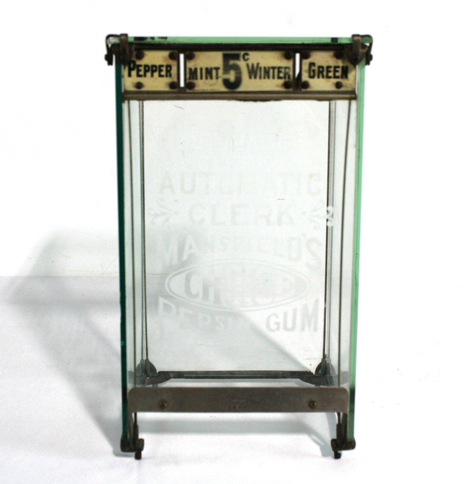 Mansfield Gum Vendor Glass Case: Mansfield Gum Vendor Glass Case. Case only. Dimensions: 12 x 7 x 7. *Shipping now available via Live Shipping through Live Auctioneers. Please see terms for more details.