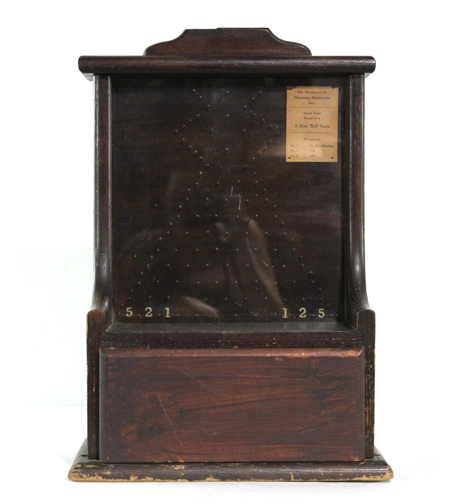 Wooden Penny Drop Arcade: Wooden Penny Drop Arcade. Dimensions: 21 x 14 x 8. *Shipping now available via Live Shipping through Live Auctioneers. Please see terms for more details.
