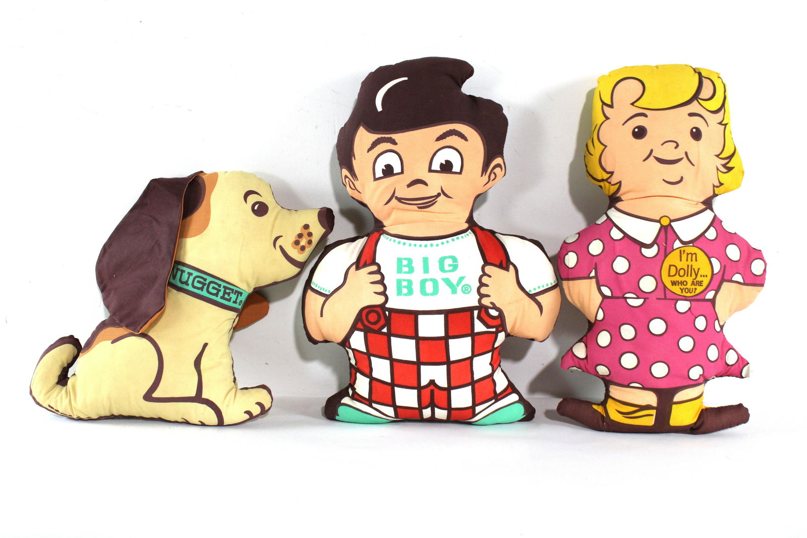 Bob's Big Boy Restaurant Plush Toys: Bob's Big Boy Restaurant Plush Toys. Dimensions of One: 15 x 11 x 2. *Shipping now available via Live Shipping through Live Auctioneers. Please see terms for more details.