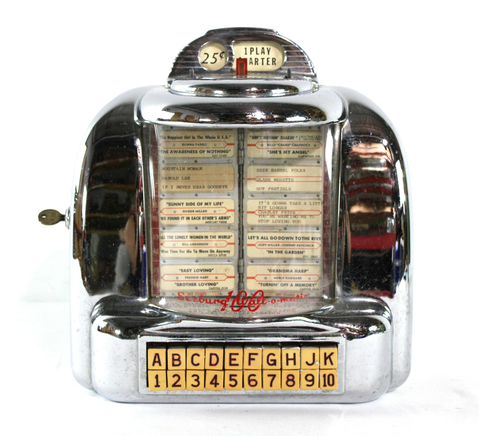 Seeburg 3W1 Coin Operated Wallbox: Seeburg 3W1 Coin Operated Wallbox. Canadian Coin. Dimensions: 13 x 13 x 6. *Please see terms for shipping details.