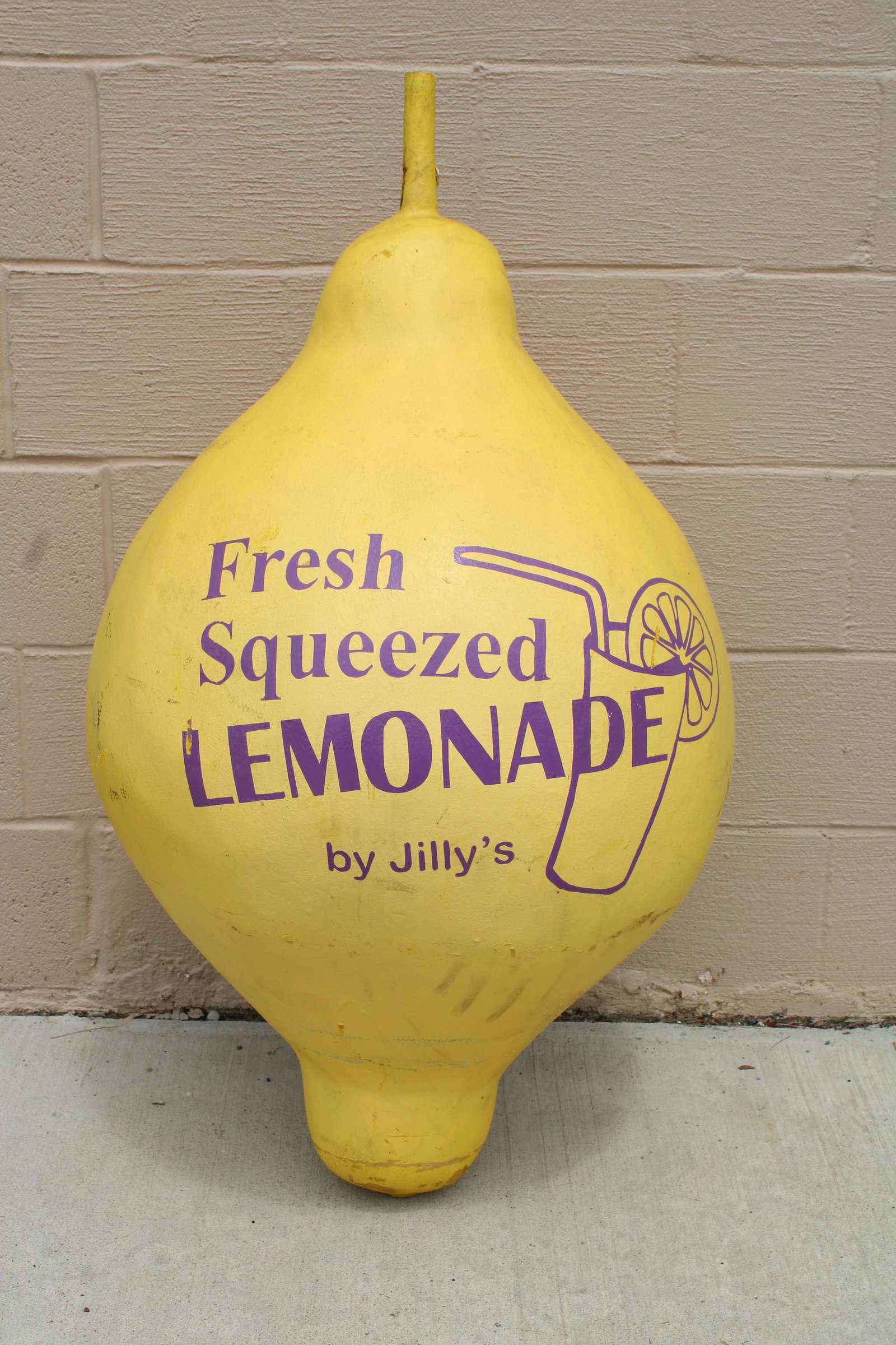3.5 FT Oversized Lemon from Jilly's Lemonade: 3.5 FT Oversized Lemon from Jilly's Lemonade. Dimensions: 42 x 25 x 24. *Please see terms for shipping details.