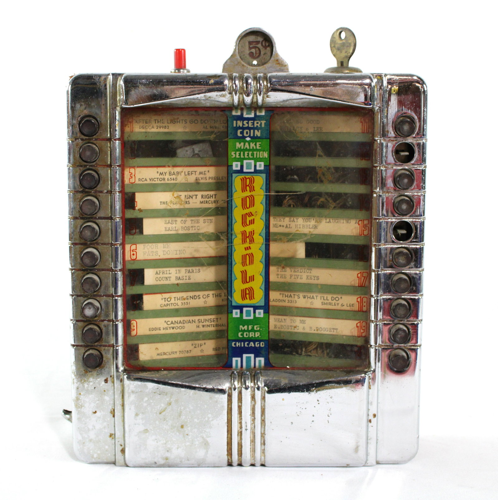 Rockola Coin Operated Wallbox: Rockola Coin Operated Wallbox for Jukebox. Dimensions: 11 x 9 x 3. *Please see terms for shipping details.