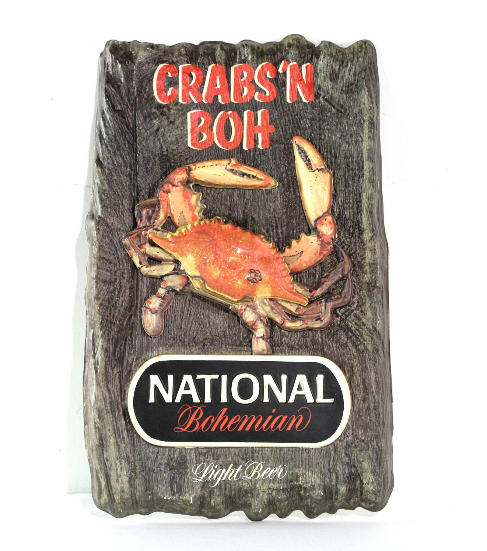 National Bohemian, Natty Boh Celluloid "Crabs 'N Boh" Beer Sign: National Bohemian, Natty Boh Celluloid "Crabs 'N Boh" Beer Sign. Dimensions: 19 x 12 x 2. *Please see terms for shipping details.