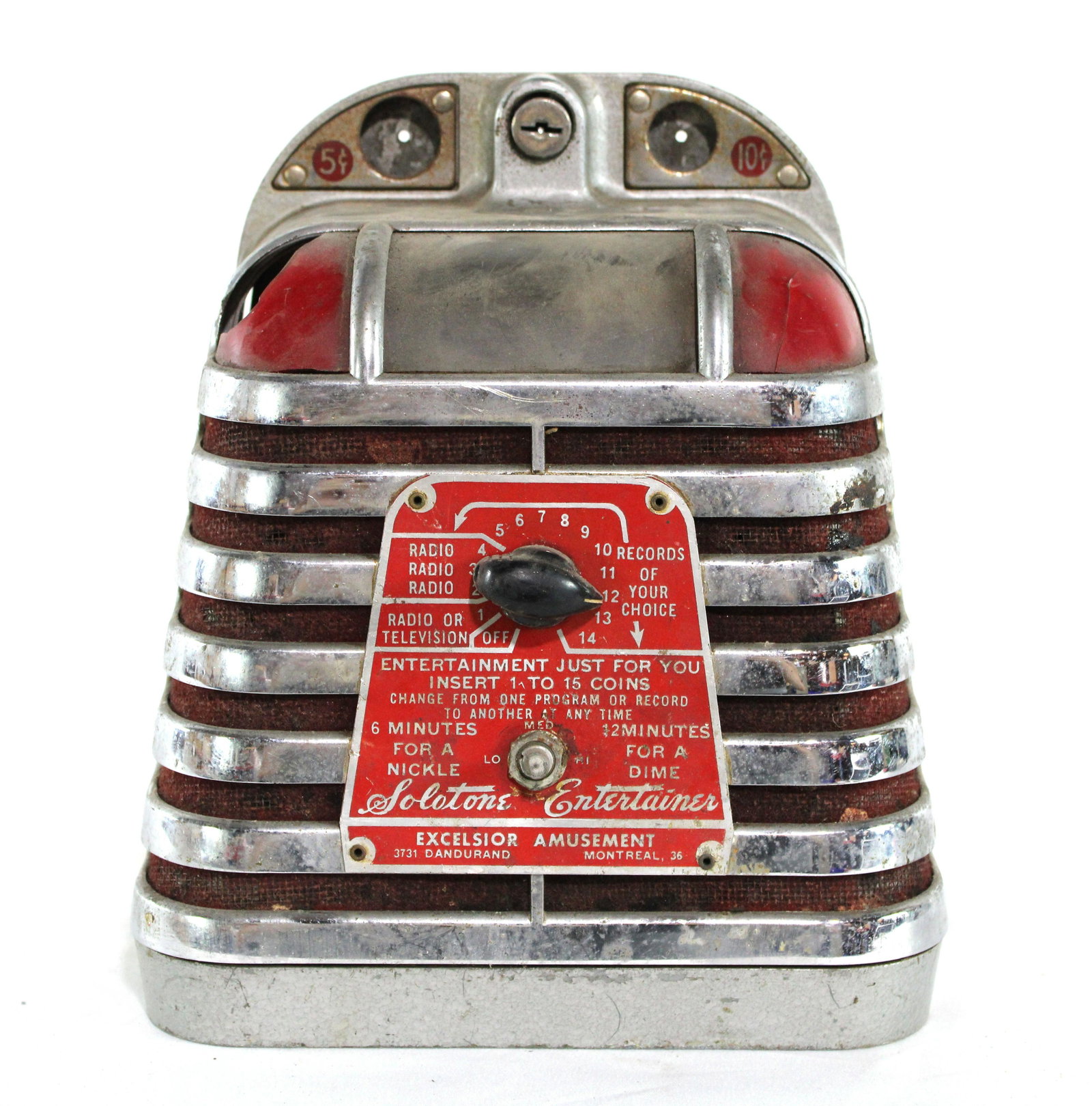 Solotone Entertainer Coin Operated Wallbox: Solotone Entertainer Coin Operated Wallbox for Jukebox. Dimensions: 9 x 8 x 5. *Please see terms for shipping details.