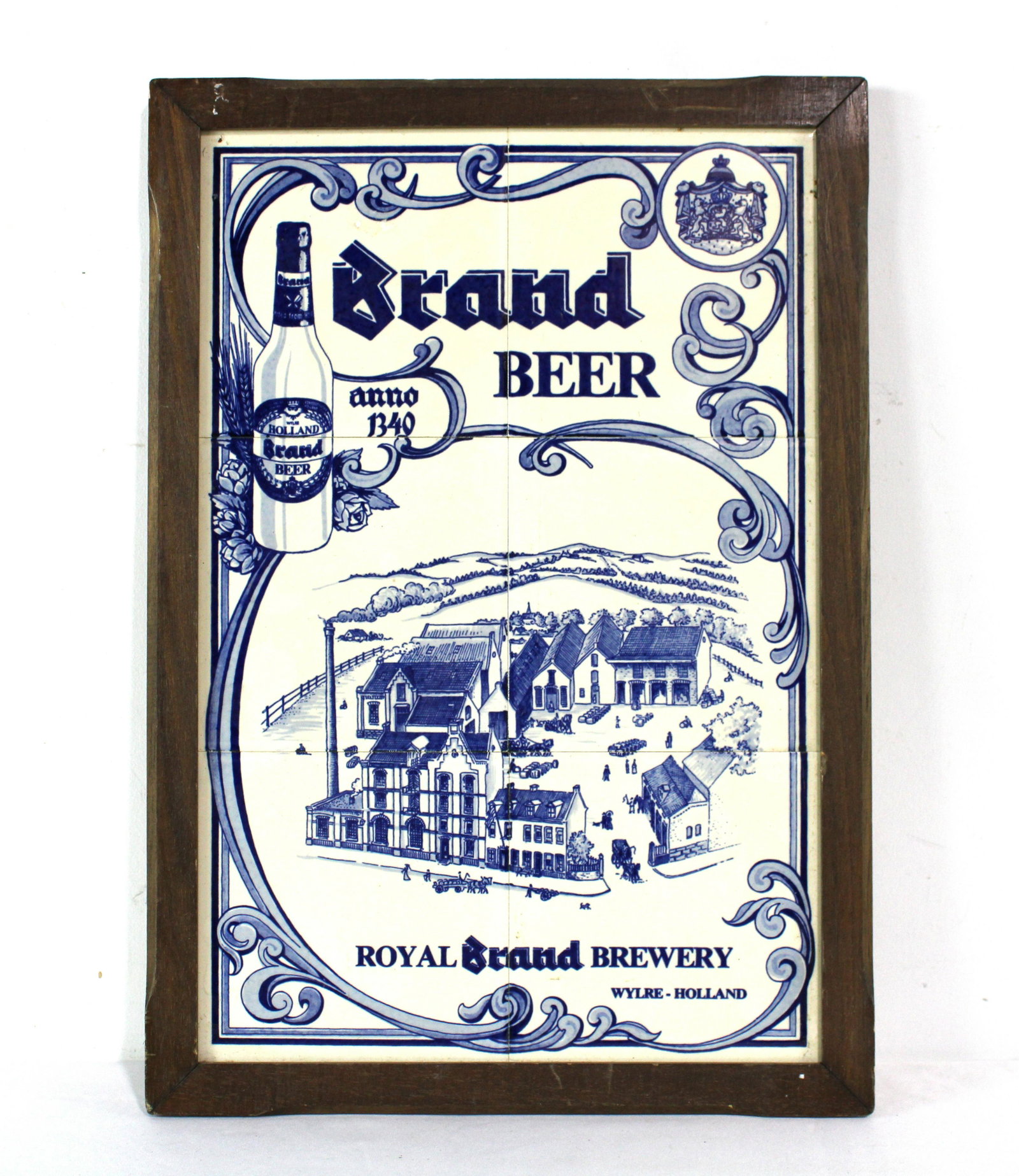 Brand Beer Tiled Advertising Sign: Brand Beer Tiled Advertising Sign. Dimensions: 20 x 14 x 1. *Please see terms for shipping details.