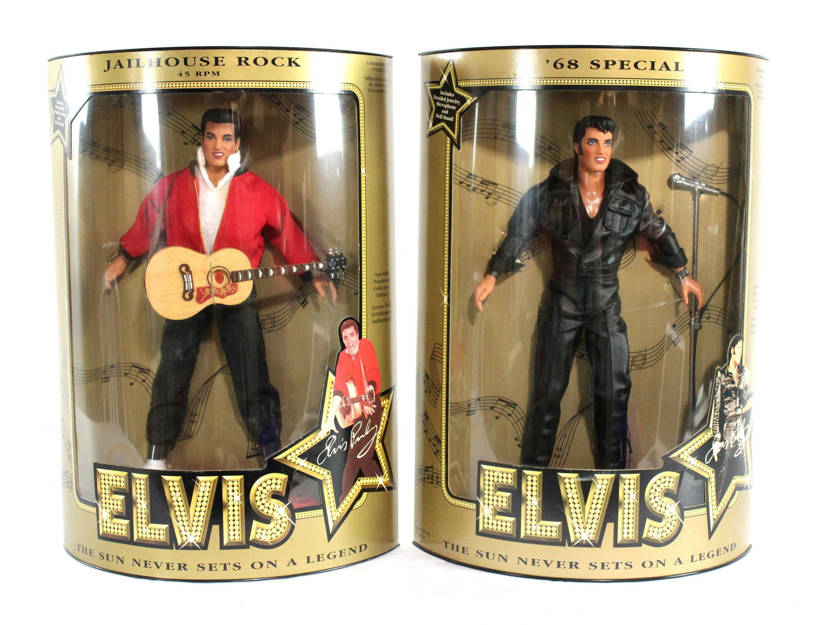 Elvis Commemorative Dolls in Box: Elvis Commemorative Dolls in Box. Dimensions of one box: 15 x 11 x 4. *Please see terms for shipping details.