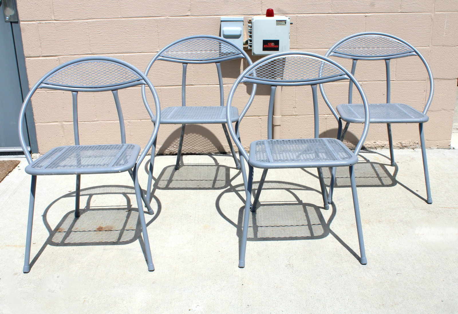 MCM Salterini For "Rid-Jid" Folding Chairs, Set of Four: MCM Salterini For "Rid-Jid" Folding Chairs, Set of Four. Chairs have been repainted. Dimensions: 37 x 24 x 20, seat 18". *Please see terms for shipping details.