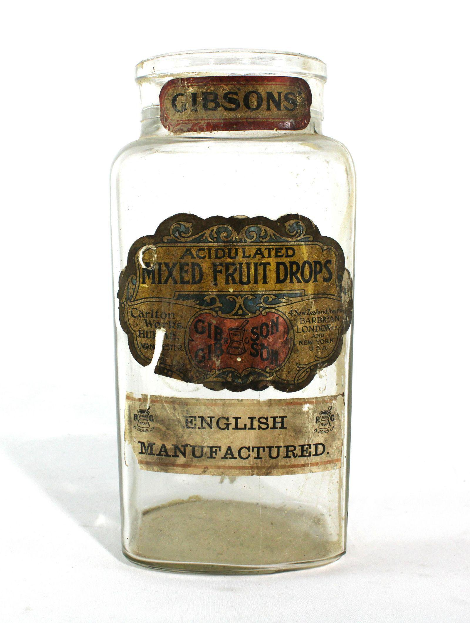 Gibsons' English Apothecary Jar: Gibsons' English Apothecary Jar. Dimensions: 12 x 6 x 4. *Please see terms for shipping details.