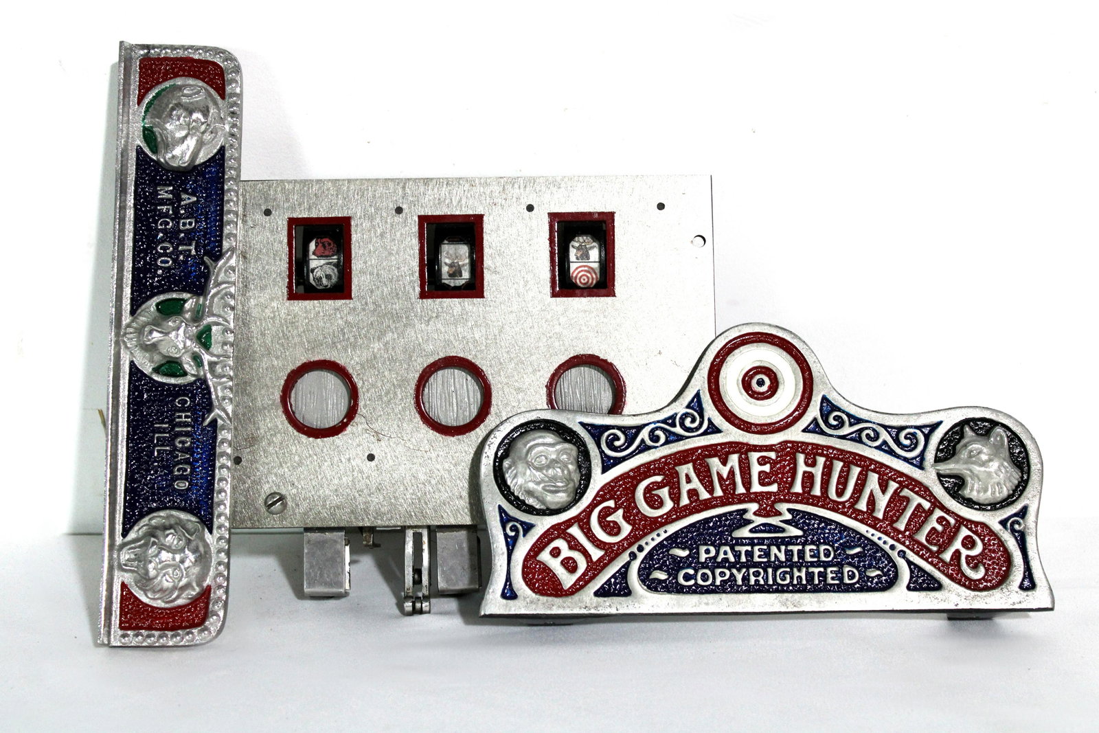 ABT Big Game Hunter Top Signs and Mechanism: ABT Big Game Hunter Top Signs and Mechanism. Signs appear to be recasts. Dimensions of Mech: 7 x 8 x 2. *Please see terms for shipping details.