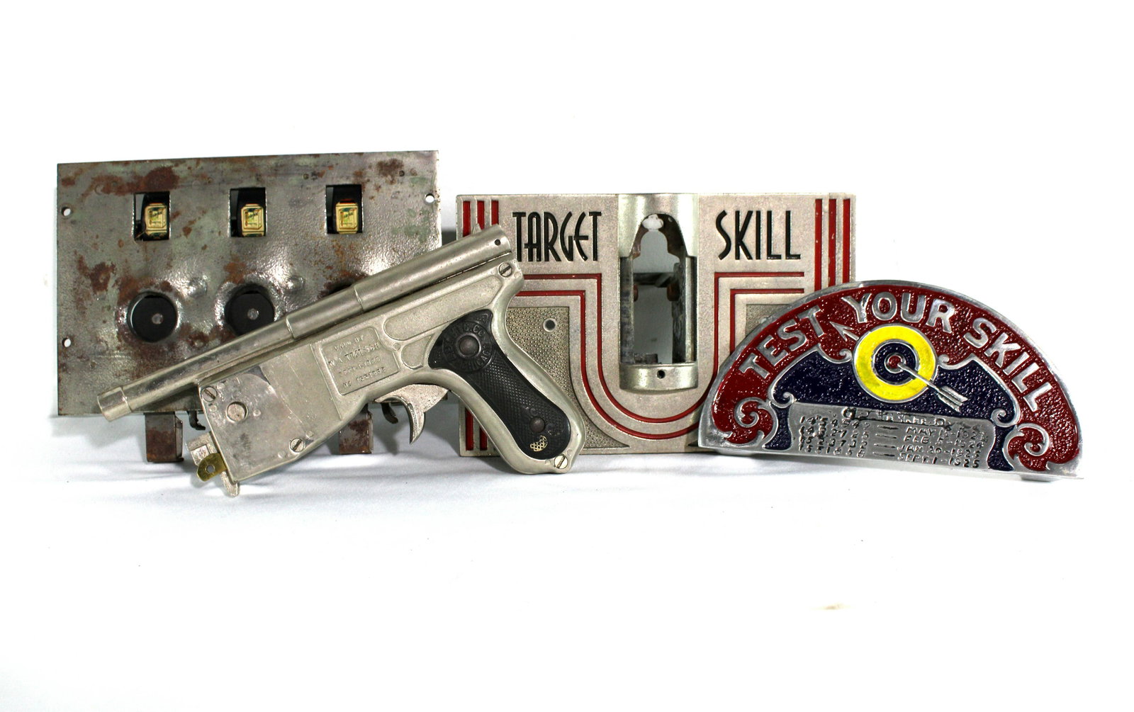 ABT Target Skill Marquees, Gun and Cigarette Themed Mech: ABT Target Skill Marquees, Gun and Cigarette Themed Mech. "Test your skill" Marquee appears to be a recast. *Please see terms for shipping details.