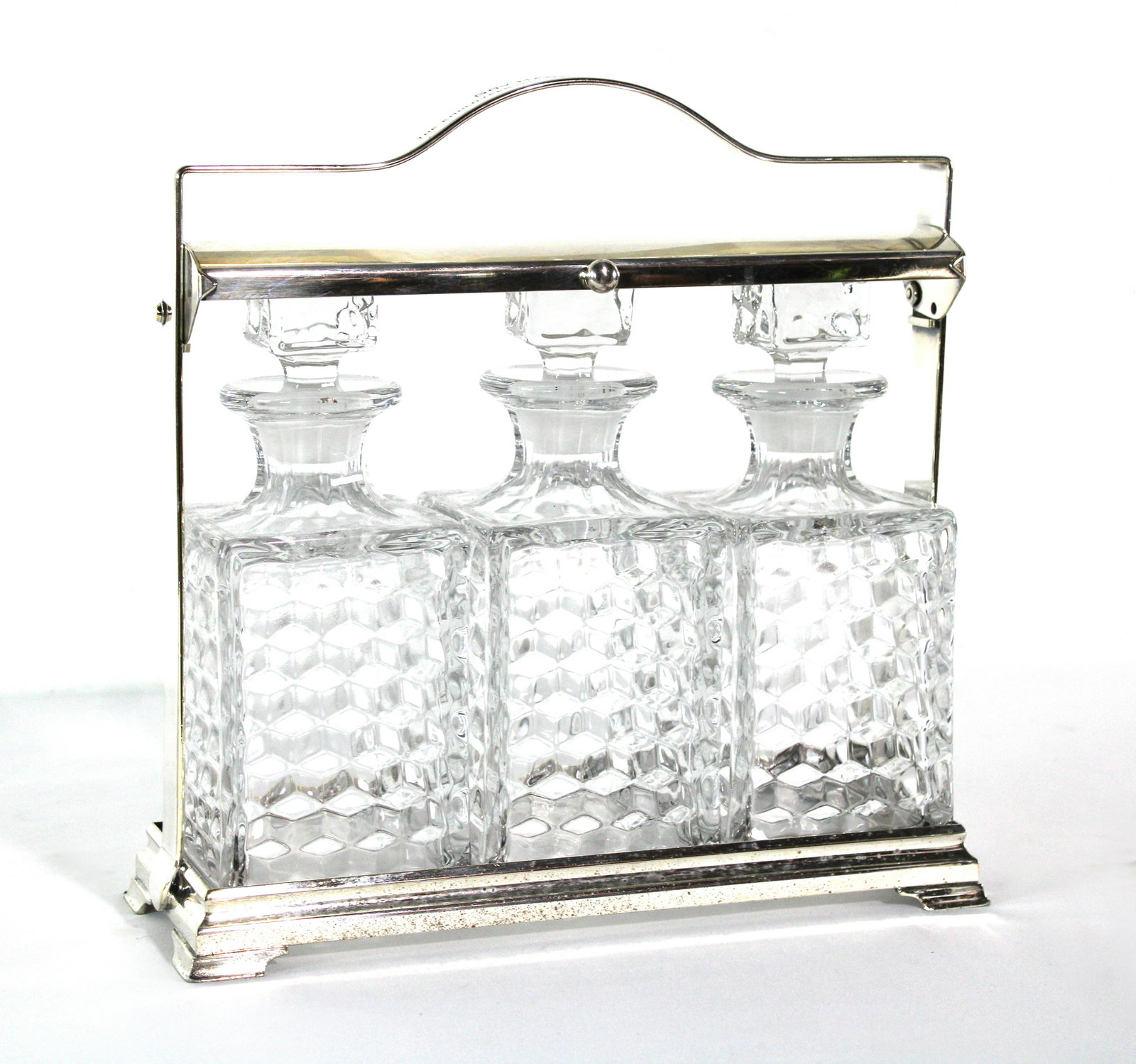 Engraved Tantalus Decanters for Governor Harry Nice of Maryland, 1936: Engraved Tantalus Decanters, 1936. Made by the Friedman Silver Company in Brooklyn, NY. Was Gift to Governor Harry W. Nice from the Employees and State Board of Hairdressers, 1936. This item requires 