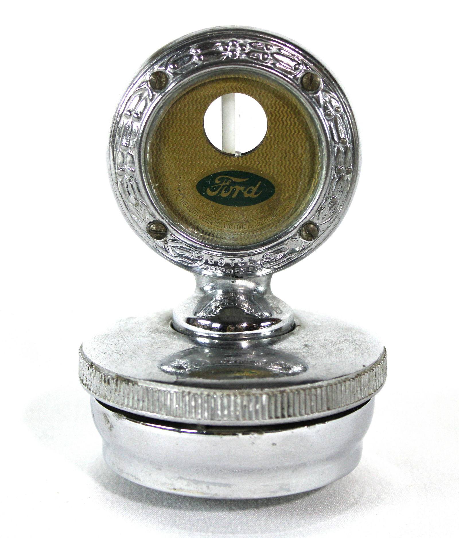 Boyce Ford Moto Meter Gauge Chrome Hood Ornament (1 of 3)