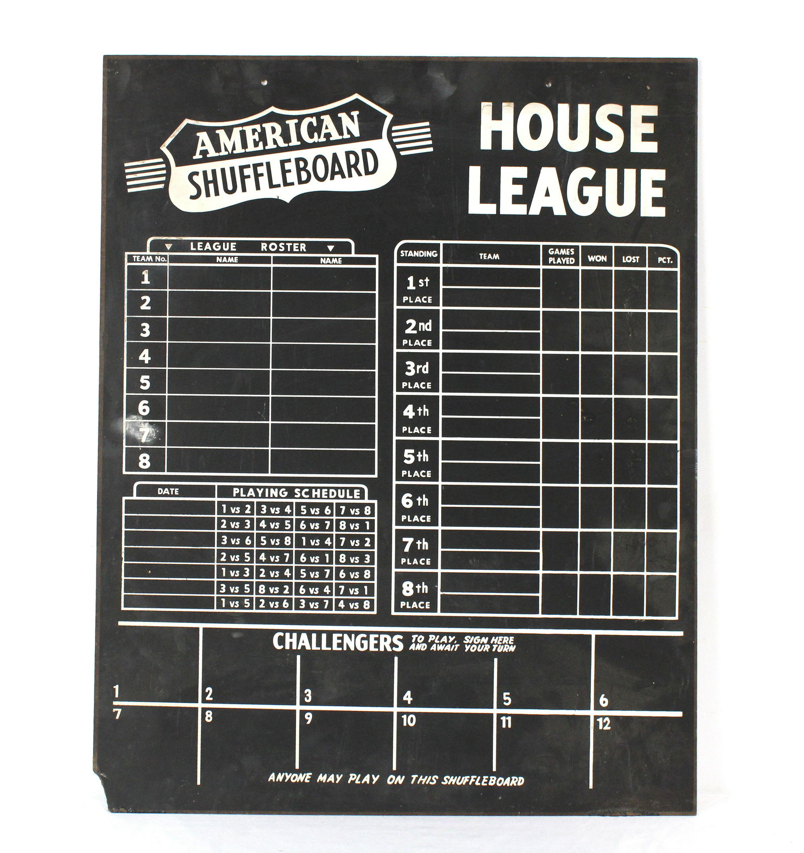 Masonite American Shuffleboard Scoreboard Sign (1 of 2)