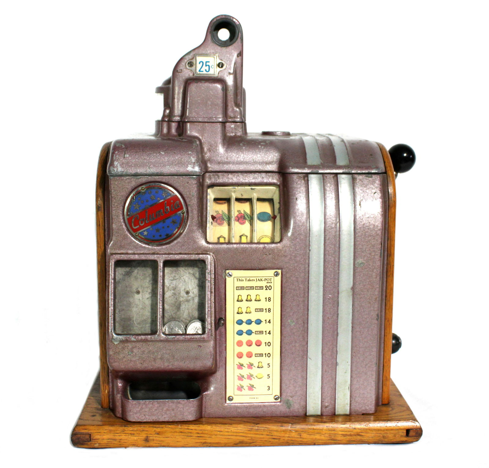 Columbia Jackpot 25 Cent Coin Op Slot Machine (1 of 4)