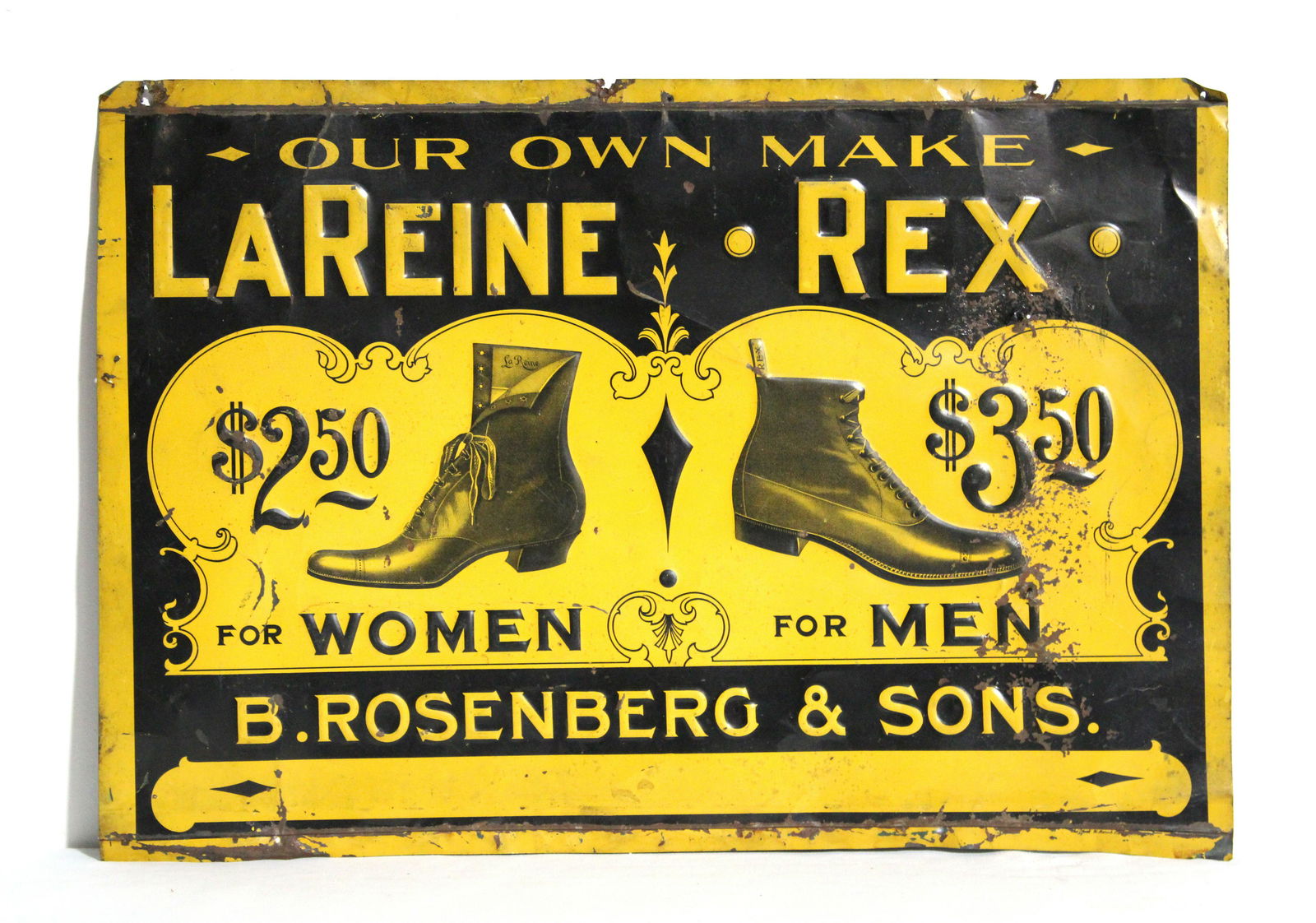 Embossed LaReine Rex Tin Shoe Sign (1 of 3)