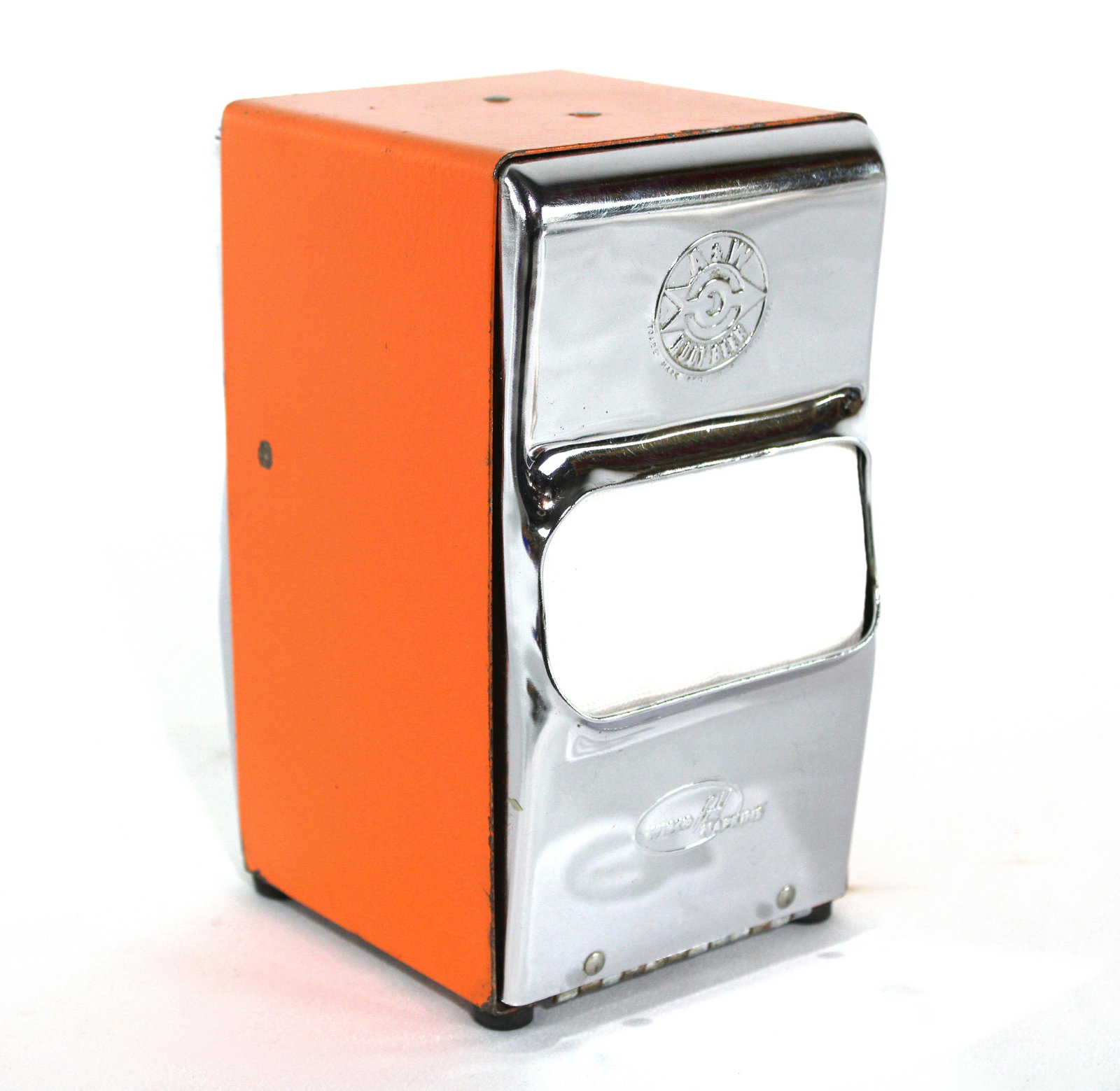 Original A&W Napkin Dispenser: Original A&W Napkin Dispenser. Also includes membership certificate. In-house shipping available. Dimensions: 8 x 4 x 6