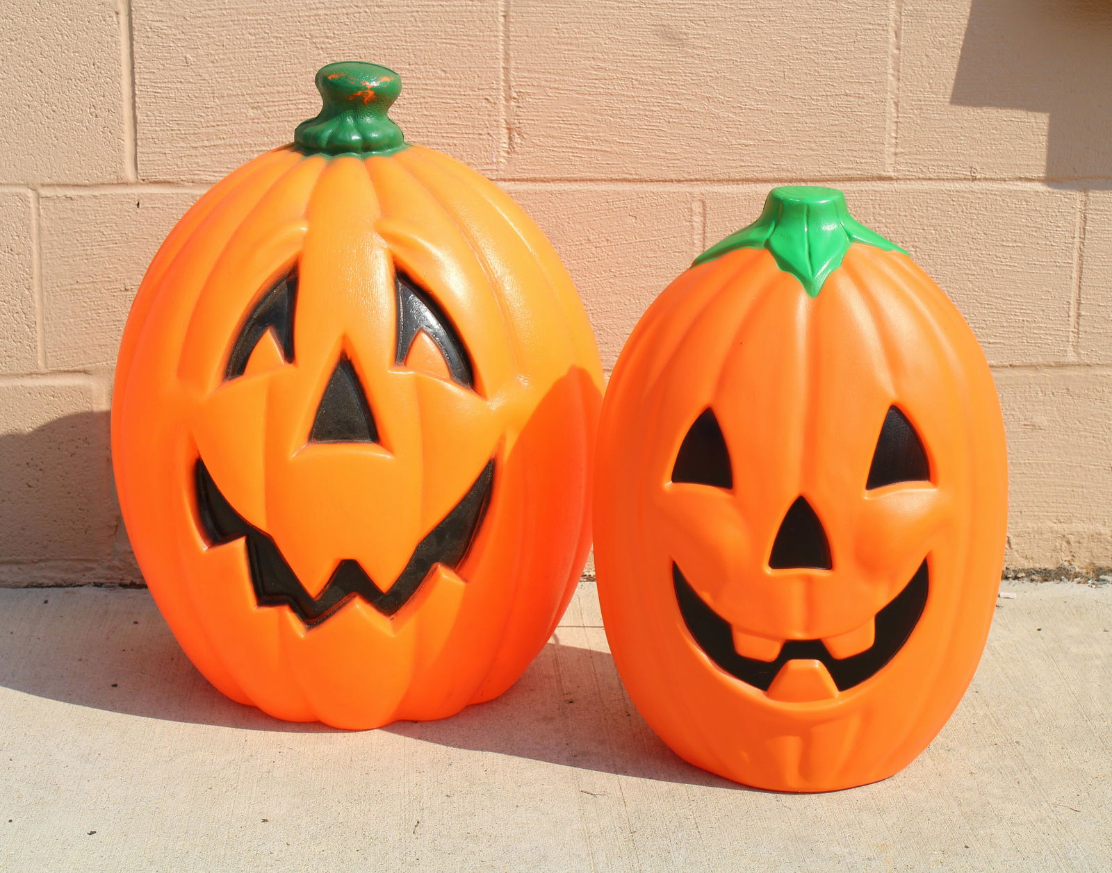 Pair of Pumpkin Vintage Blow Molds (1 of 2)