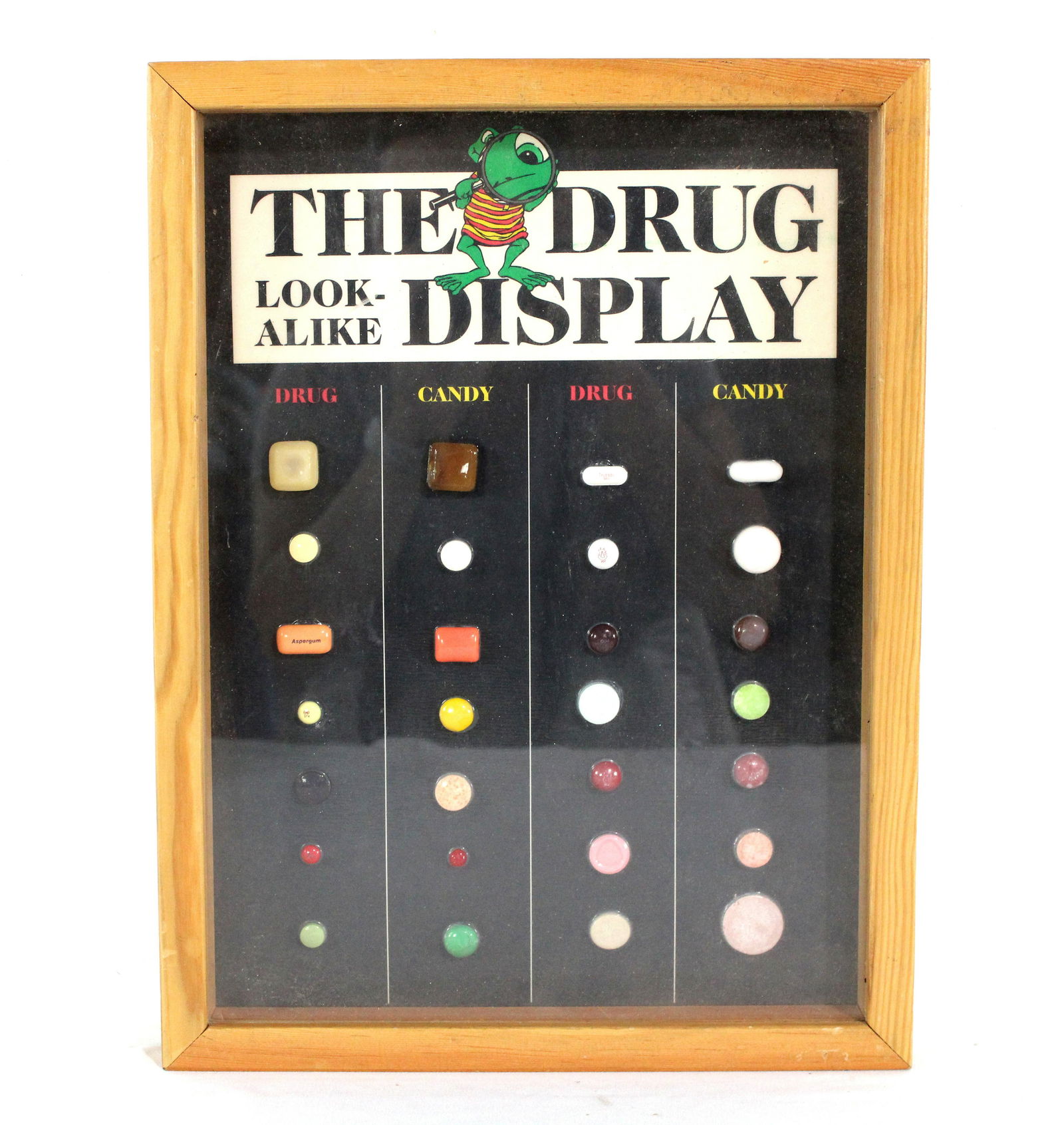 The Drug Display Candy and Drug Display: The Drug Display Candy and Drug Display. This item requires third party shipping or pickup arrangements to be made. Dimensions: 16 x 12 x 2