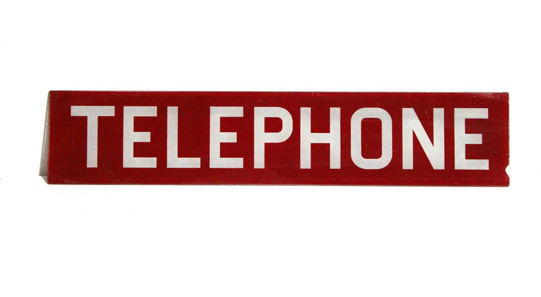 Glass Telephone Booth Marquee Sign (1 of 1)