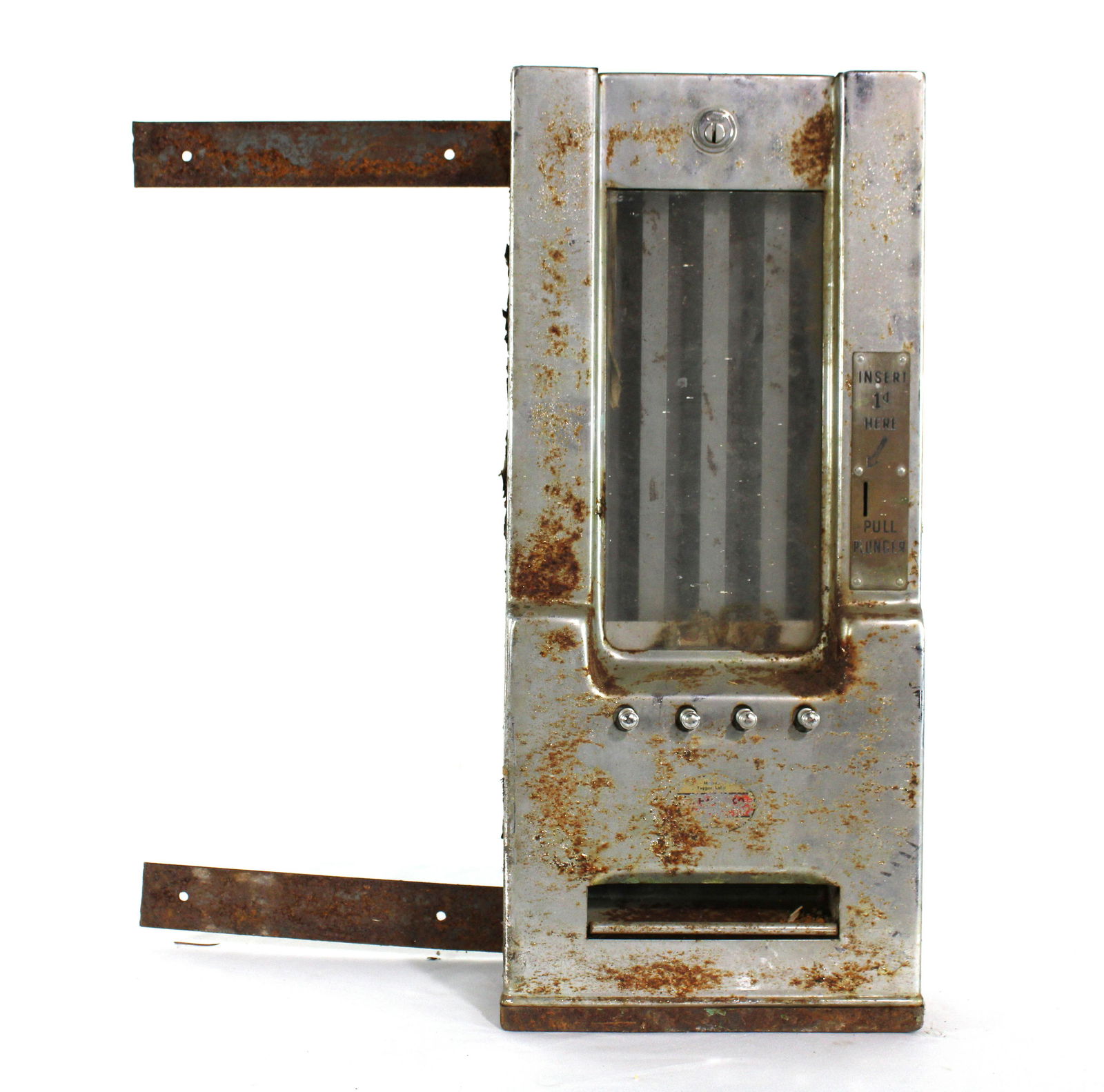 Adams 1 Cent Coin Op Gum Vendor with Bracket (1 of 3)