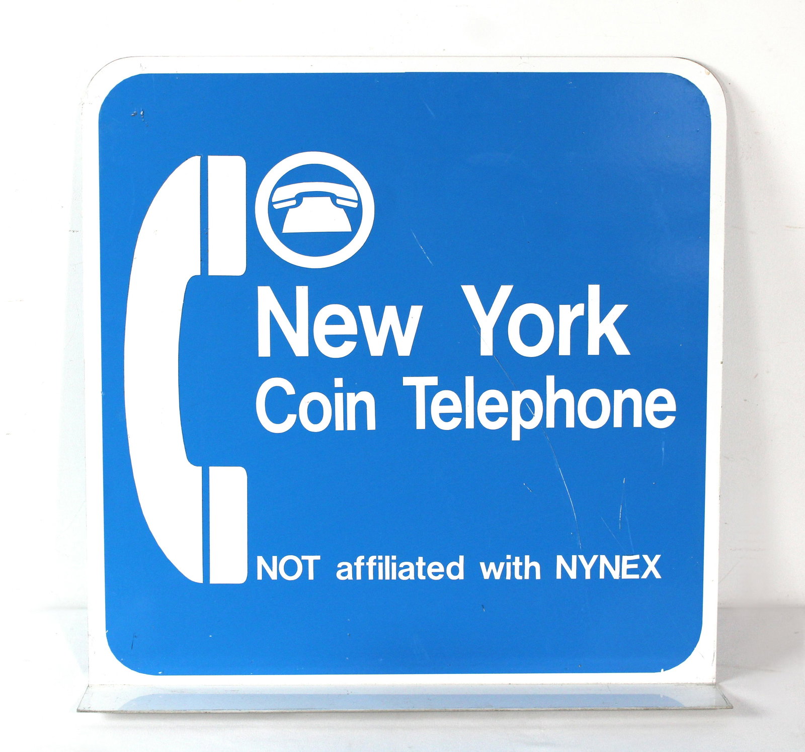 New York Pay Phone Flange Sign: New York Pay Phone Flange Sign. In-house shipping available. Dimensions: 18 x 18 x 2
