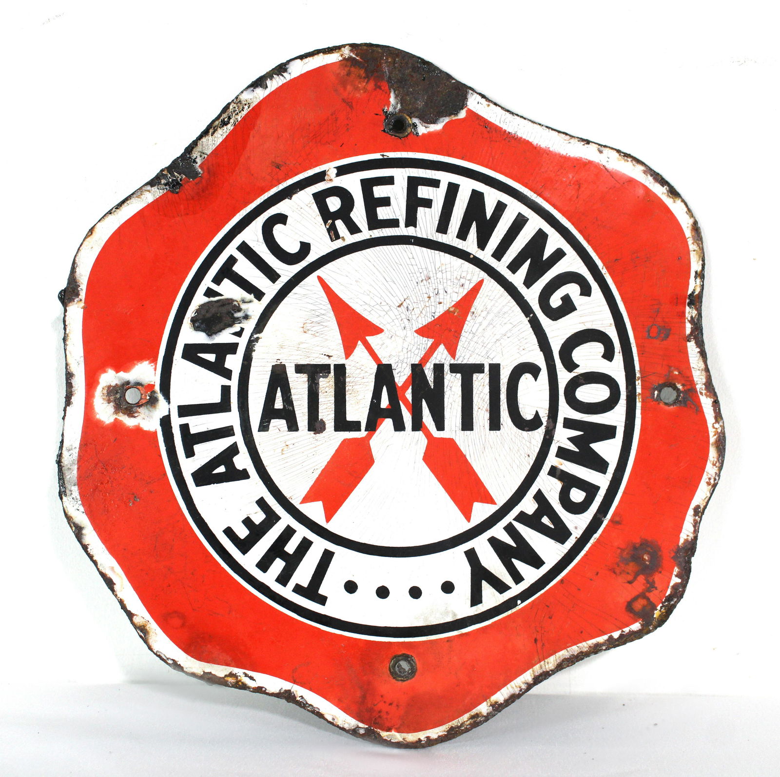 Porcelain Atlantic Refining Co. "Fried Egg" Sign (1 of 2)
